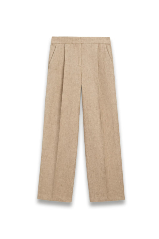Flowing Linen Pants with Dart Detail