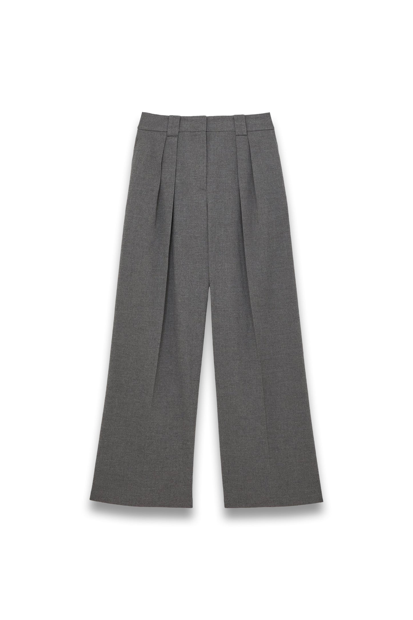 Poppie Tailored Wide-leg Trousers in Grey