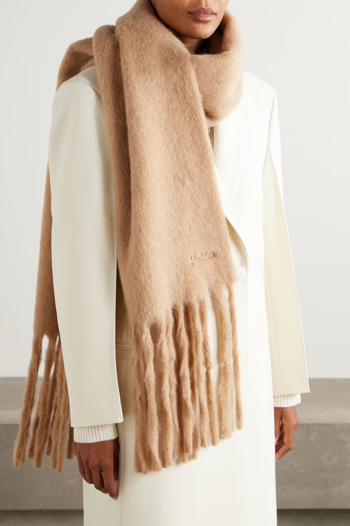 Fringed Alpaca-blend Scarf