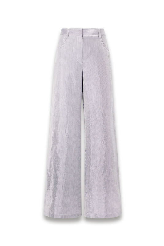WP Dylan Striped Cotton-blend Gabardine Wide-leg Pants