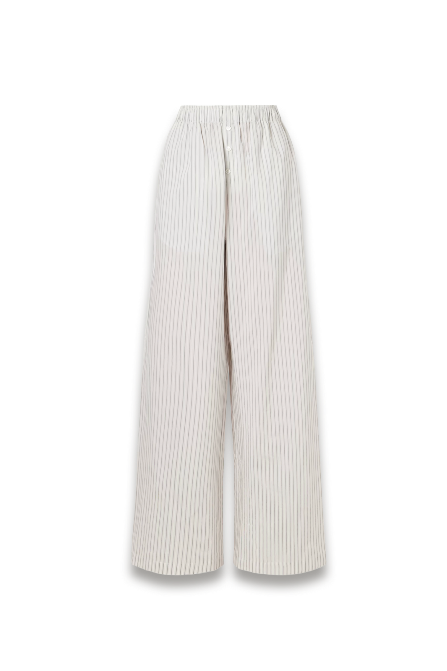 Striped Silk and Cotton-blend Wide-leg Pants