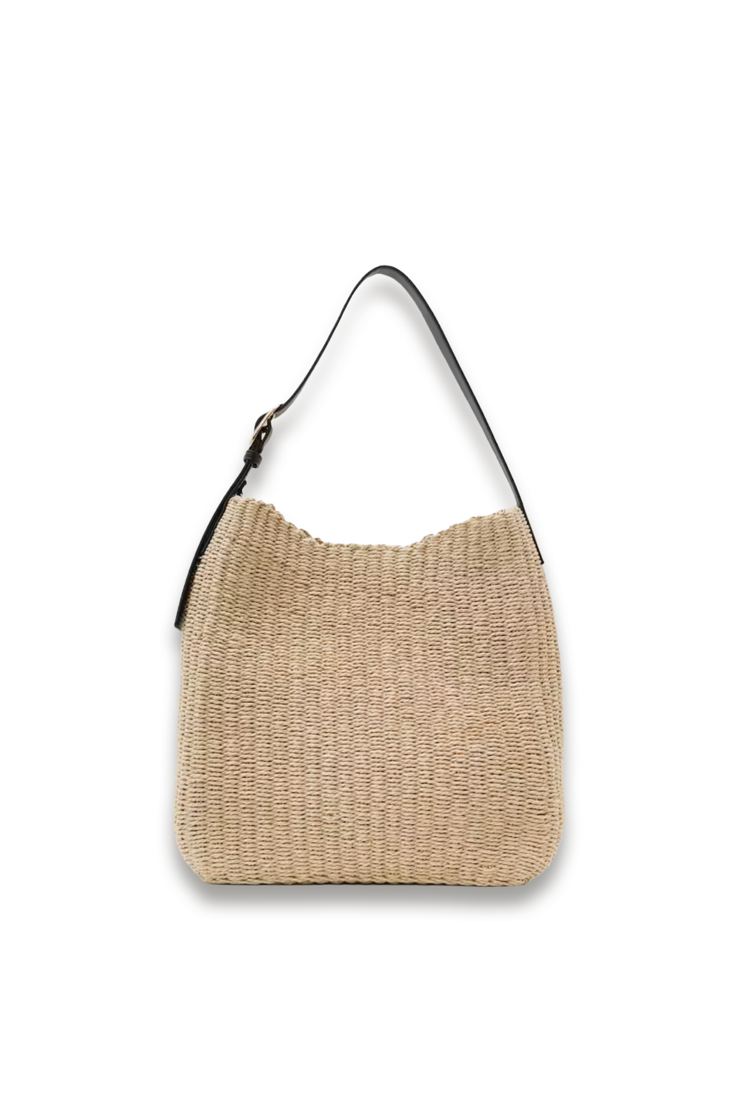 Raffia-Effect Shoulder Bag in Natural