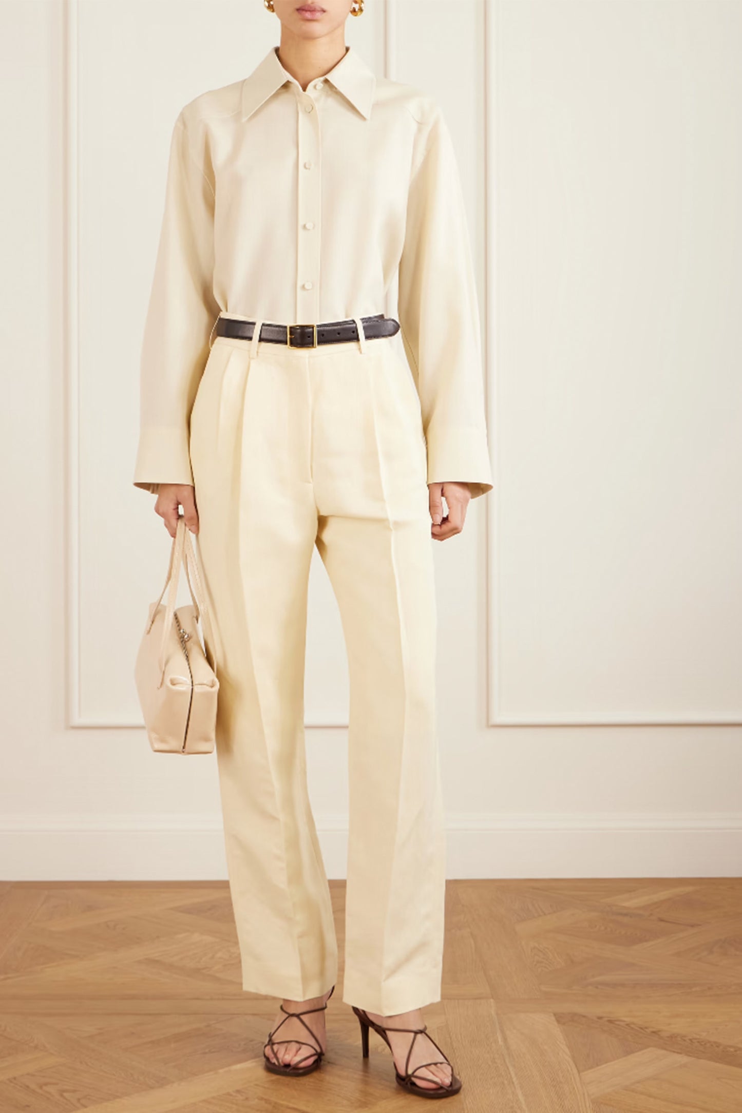 Savannah Pleated Linen and Silk-blend Straight-leg Pants
