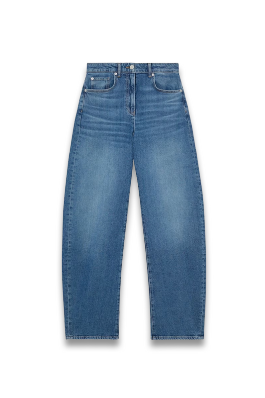 Sabel Barrel-Leg Jeans in Mid Blue