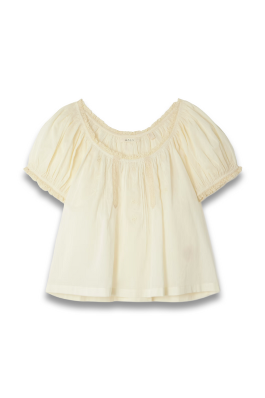 Frederica Lace-Trimmed Organic Cotton-Voile Blouse