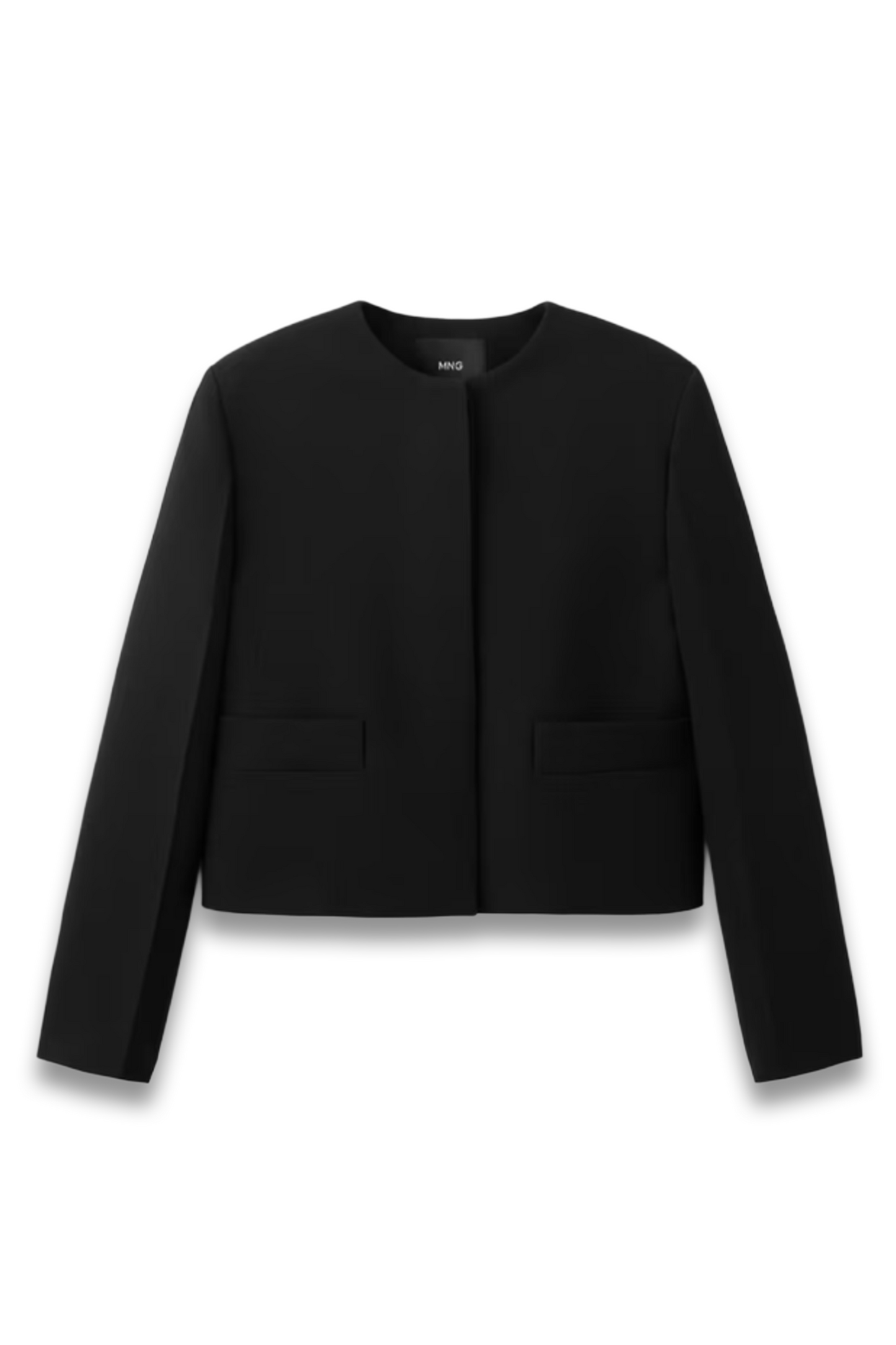 Collarless Cropped Blazer