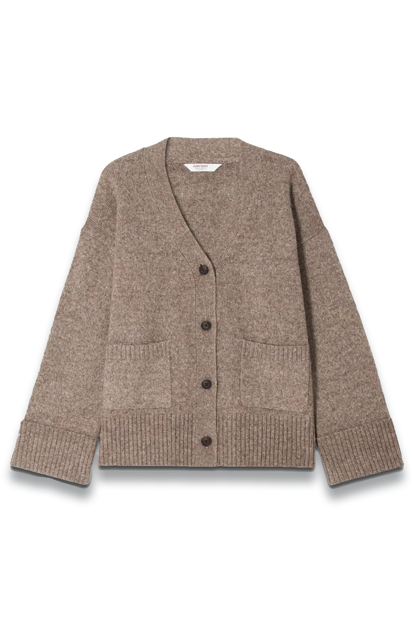 Turn Cuff V-Neck Cardigan, Toast