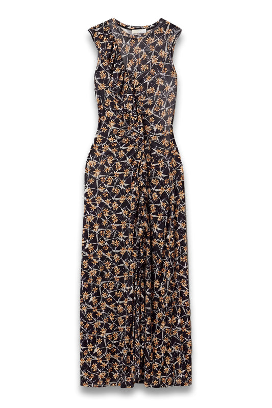 Elise Ruffled Printed Lyocell-jersey Midi Dress