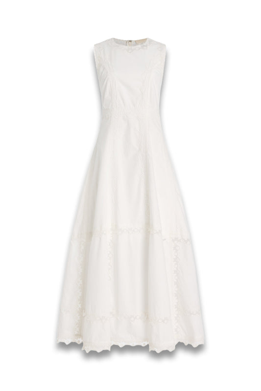 Anela Embroidered Cotton Midi Dress