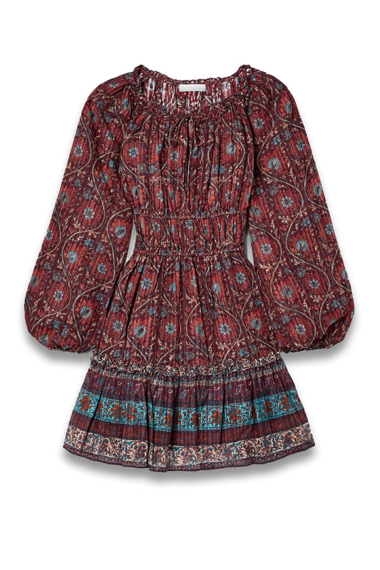 Val Ruffled Floral-Print Cotton-Blend Voile Mini Dress