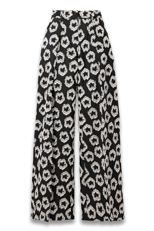 Cai Pleated Recycled Fil Coupé Faille Wide-Leg Pants