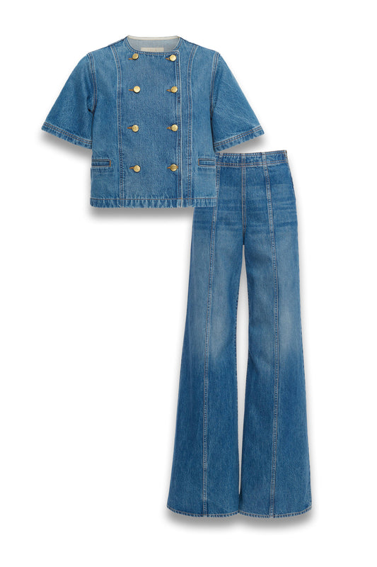 The Serge Short Sleeve Jacket & The Bianca Wide Leg Jean
