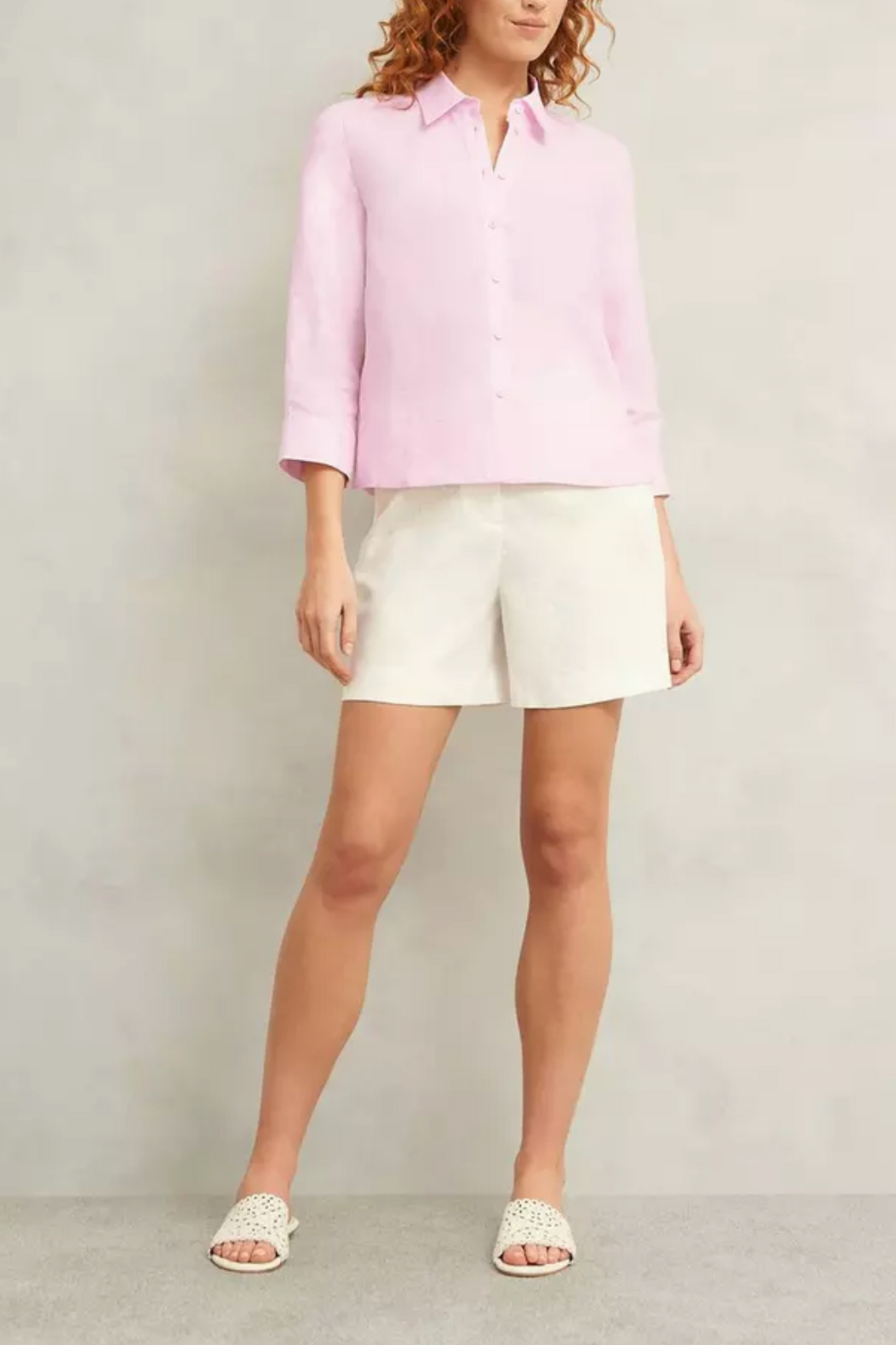 Light Pink Nita Linen Shirt