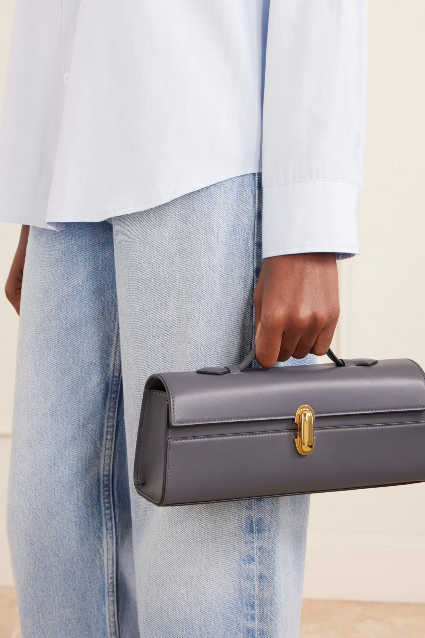 Slim Symmetry Leather Tote