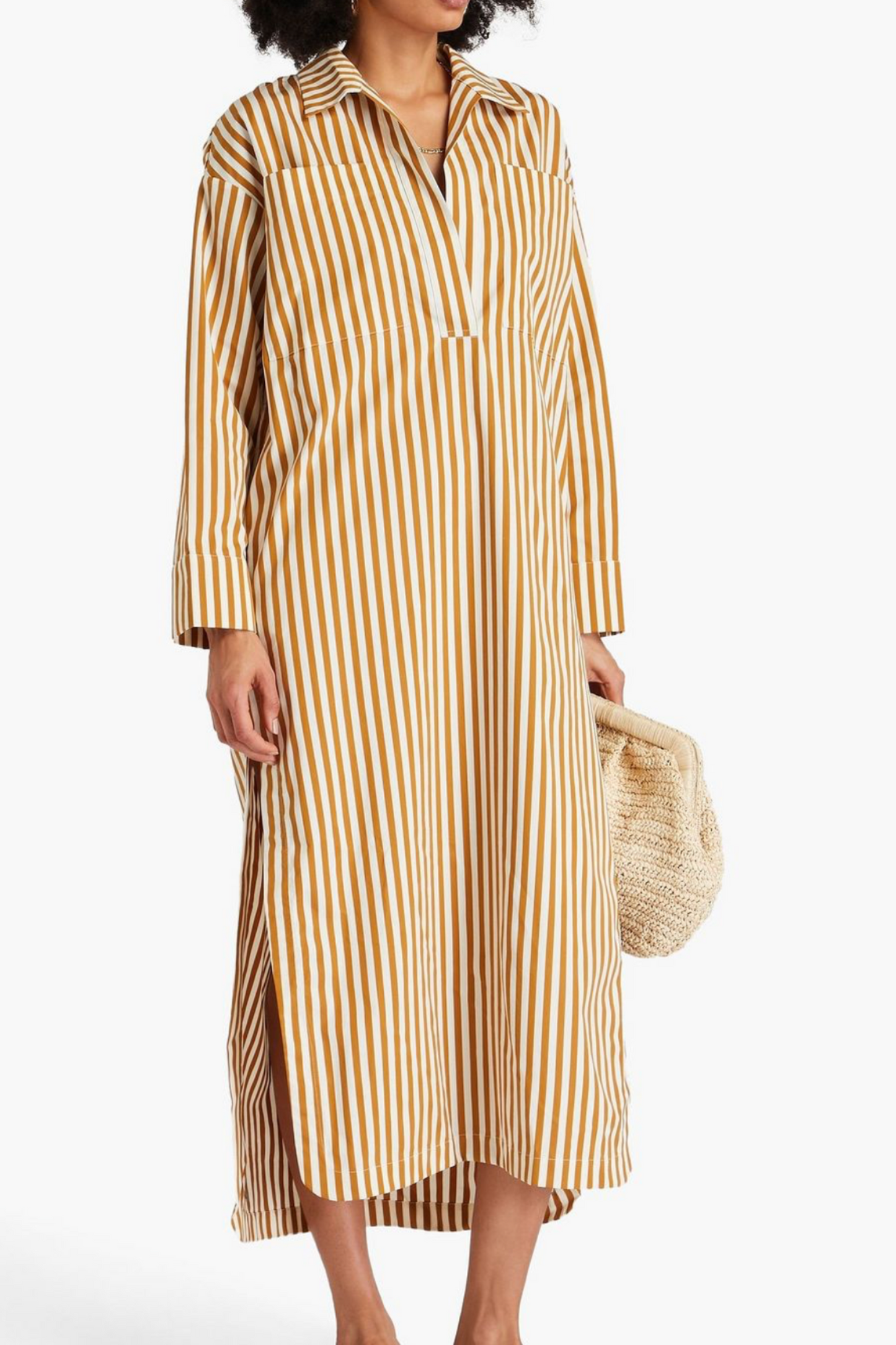 Ling Striped Cotton-poplin Midi Shirt Dress
