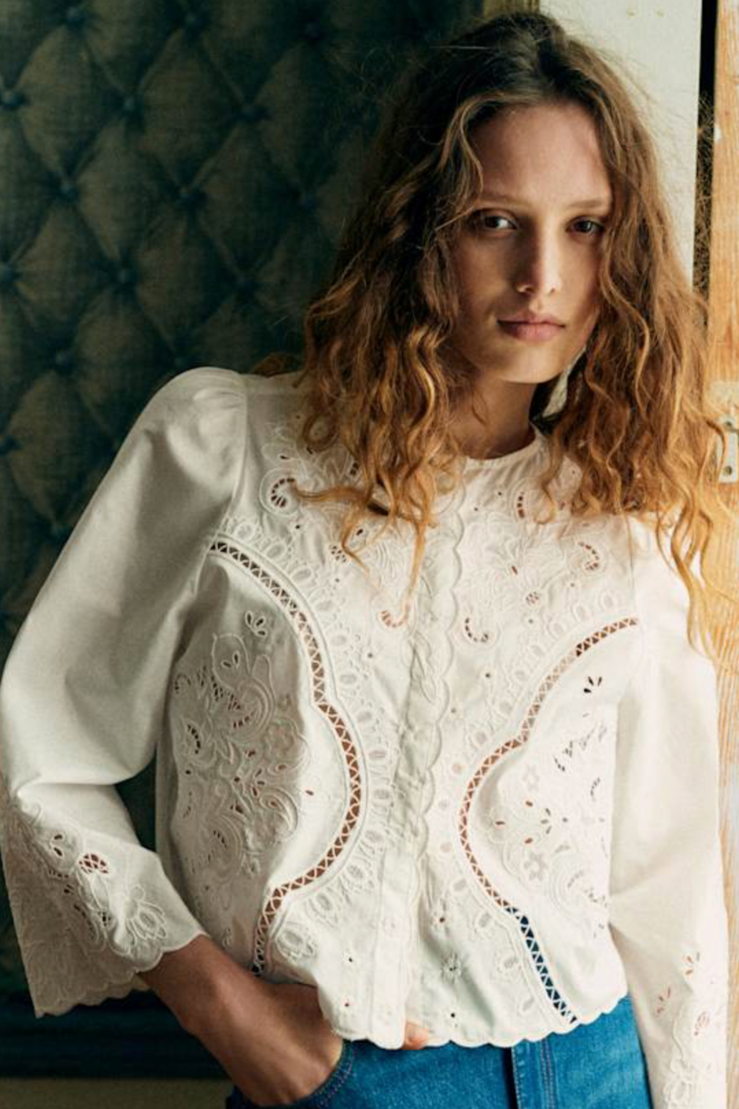 Placed Ecru Embroidery