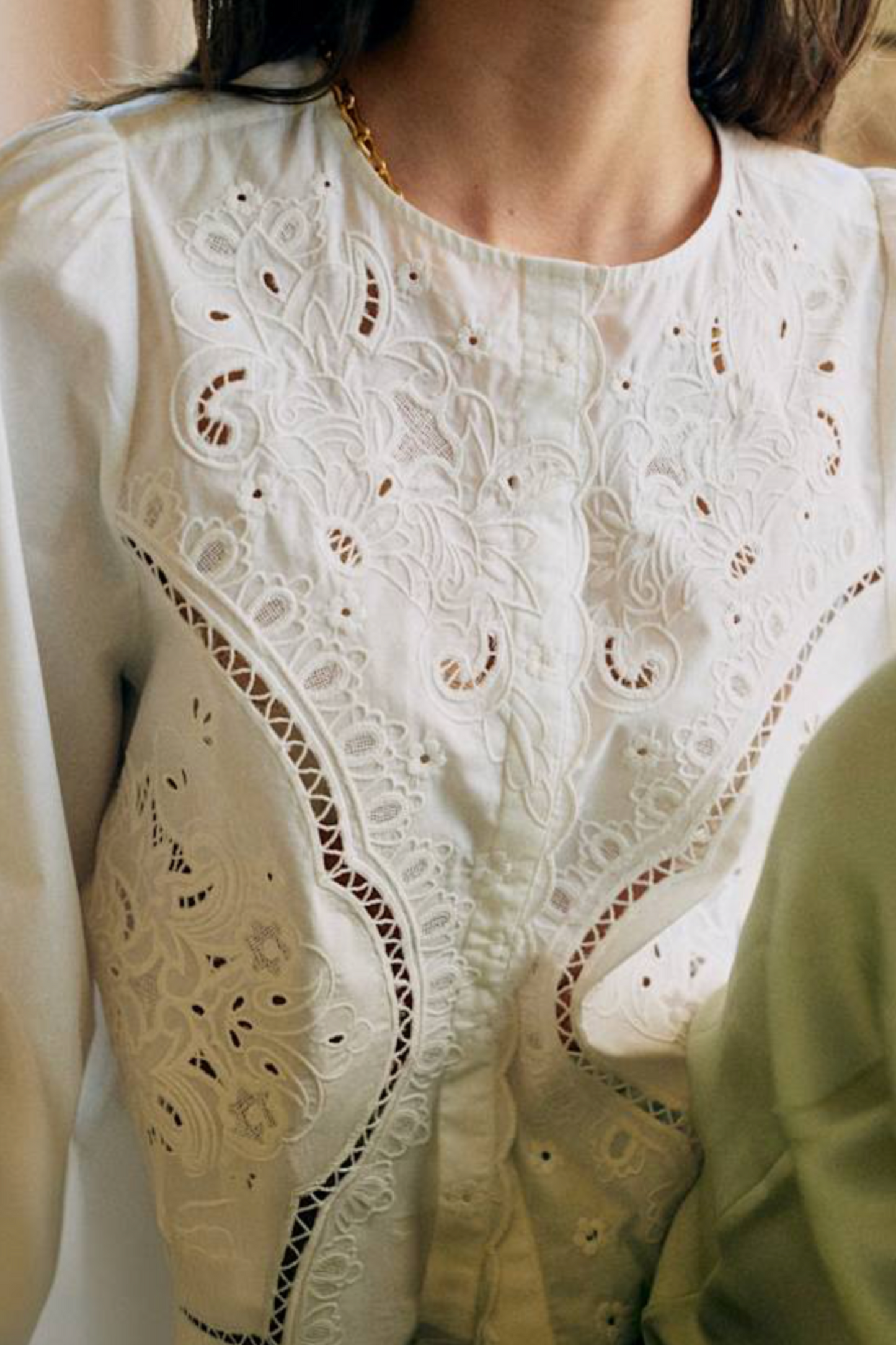 Placed Ecru Embroidery