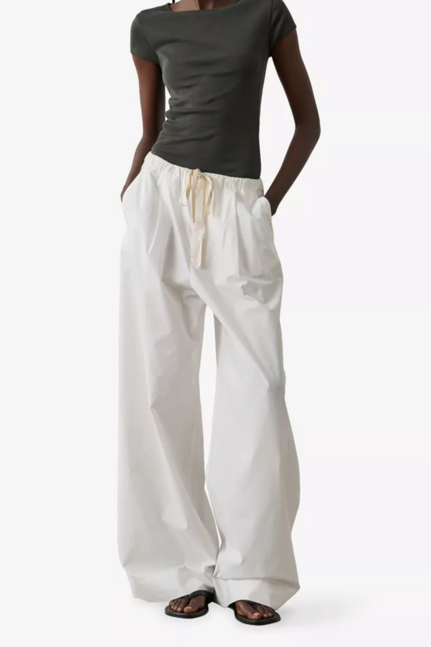 Hugues Straight-Leg Mid-Rise Cotton-Poplin Trousers