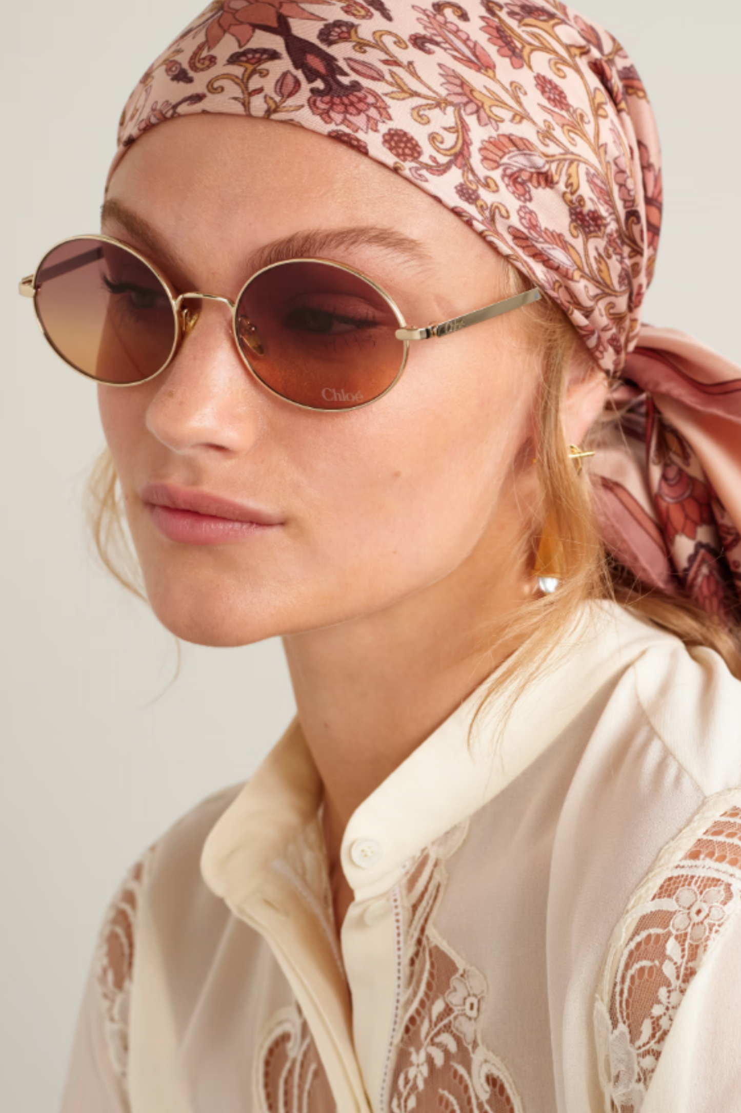 Aly oval-frame gold-tone sunglasses