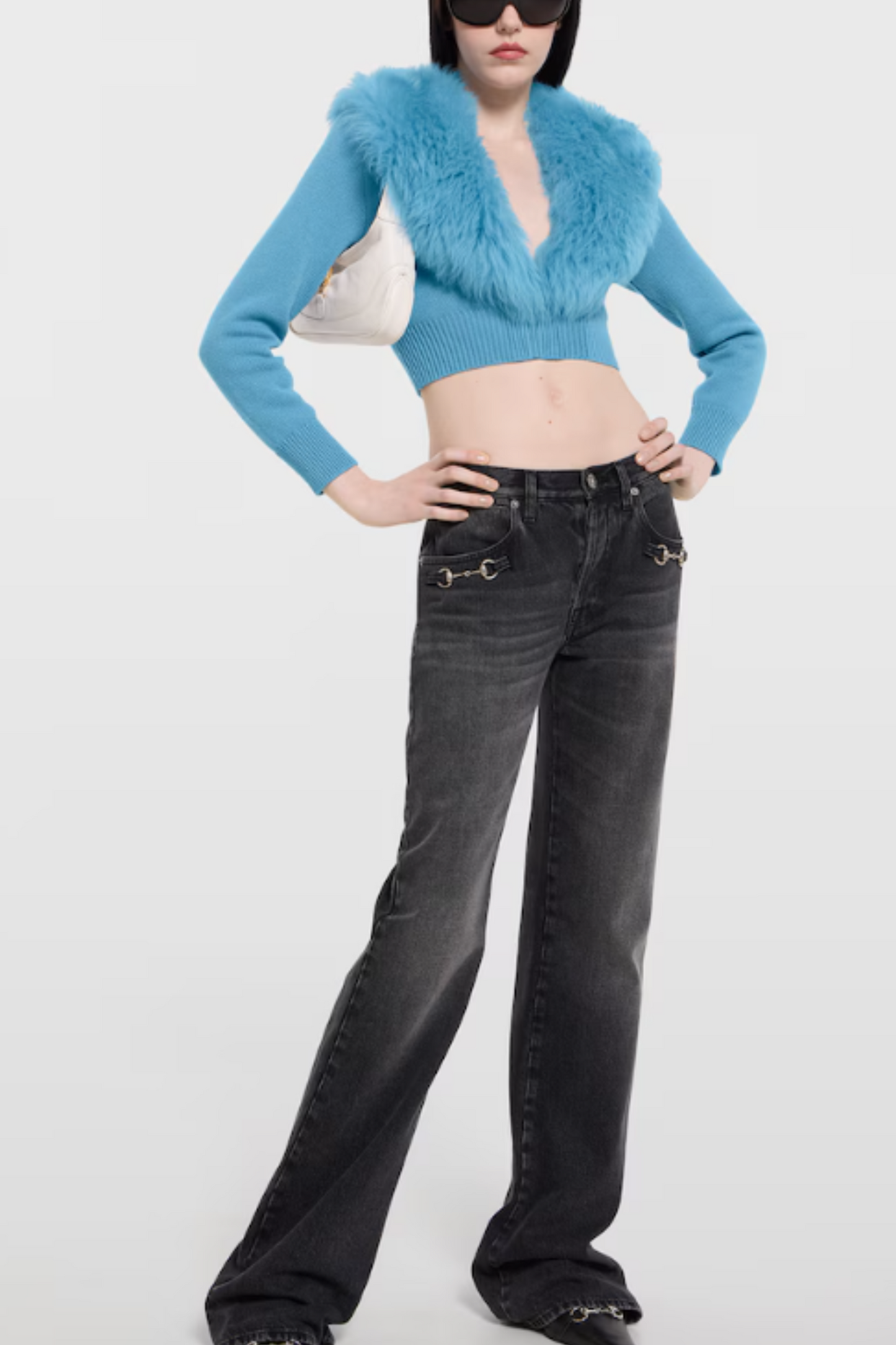 Knit wool cashmere cardigan