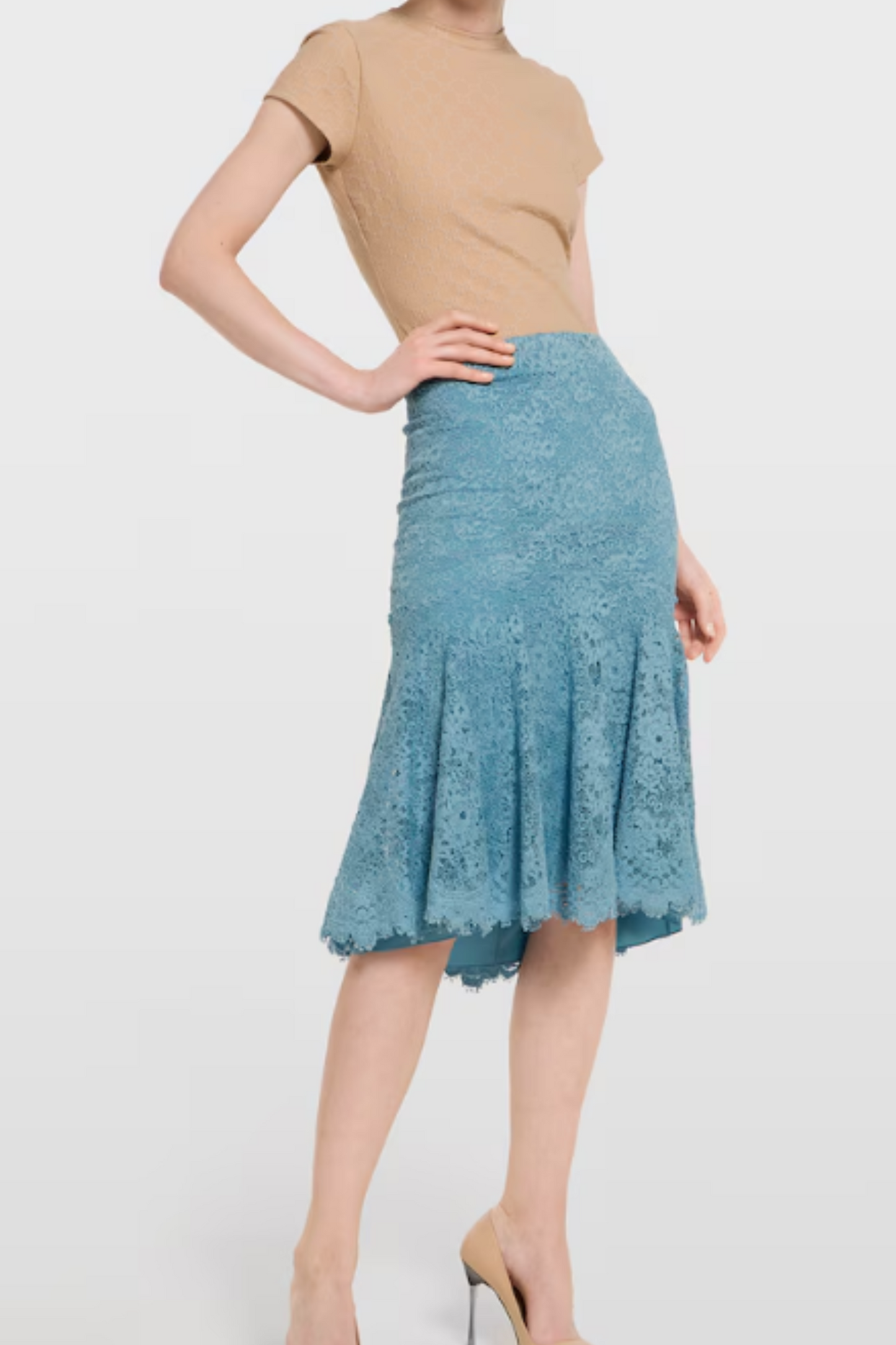GG flower stretch lace skirt