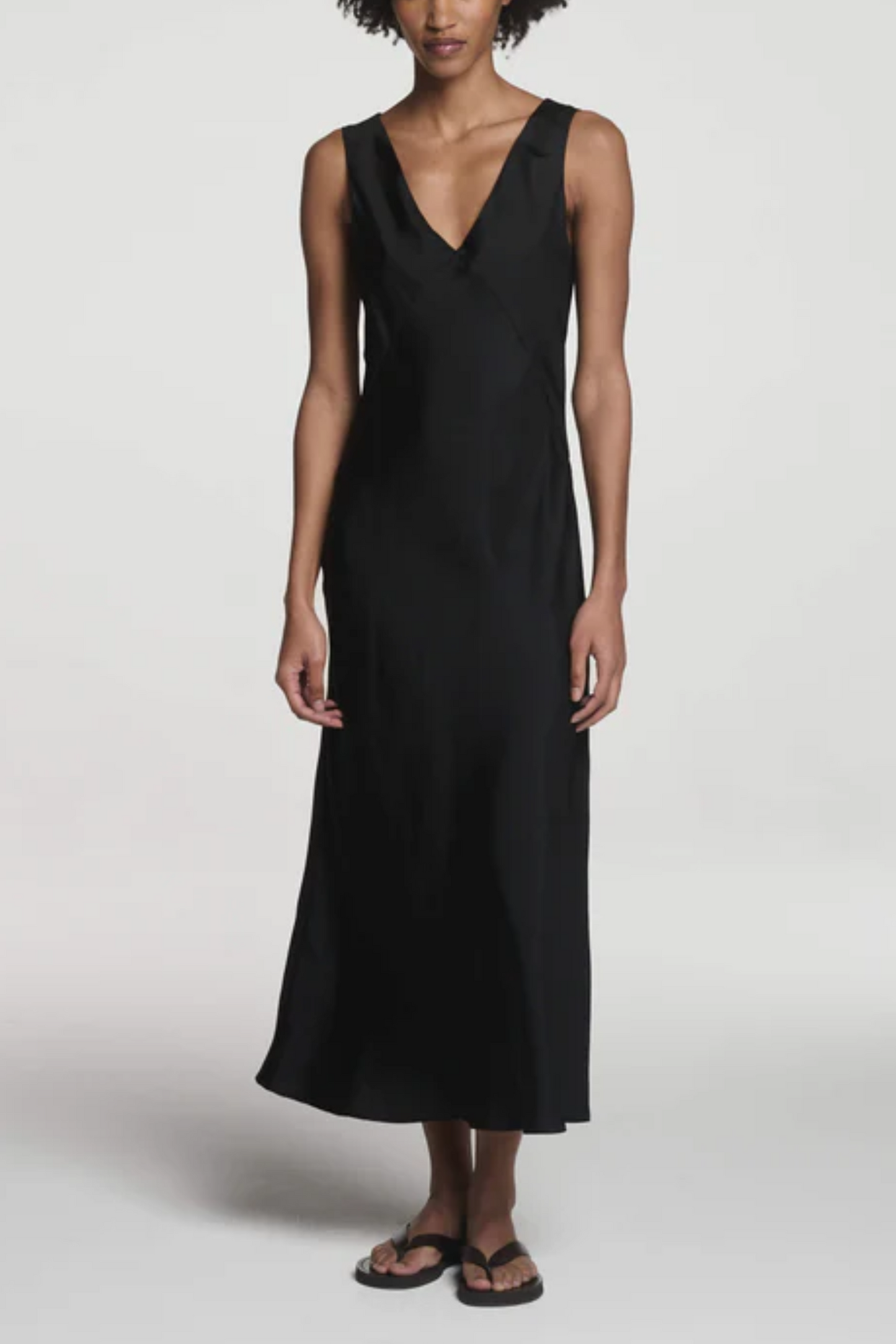 Provence Dress Black Silk Twill