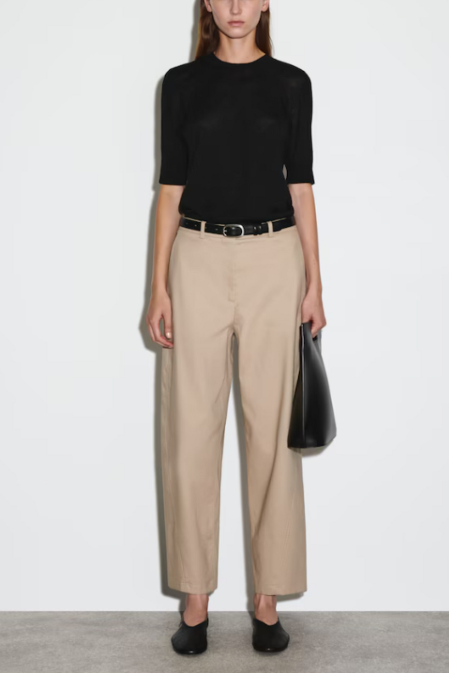 Barrel Leg Cotton Chinos