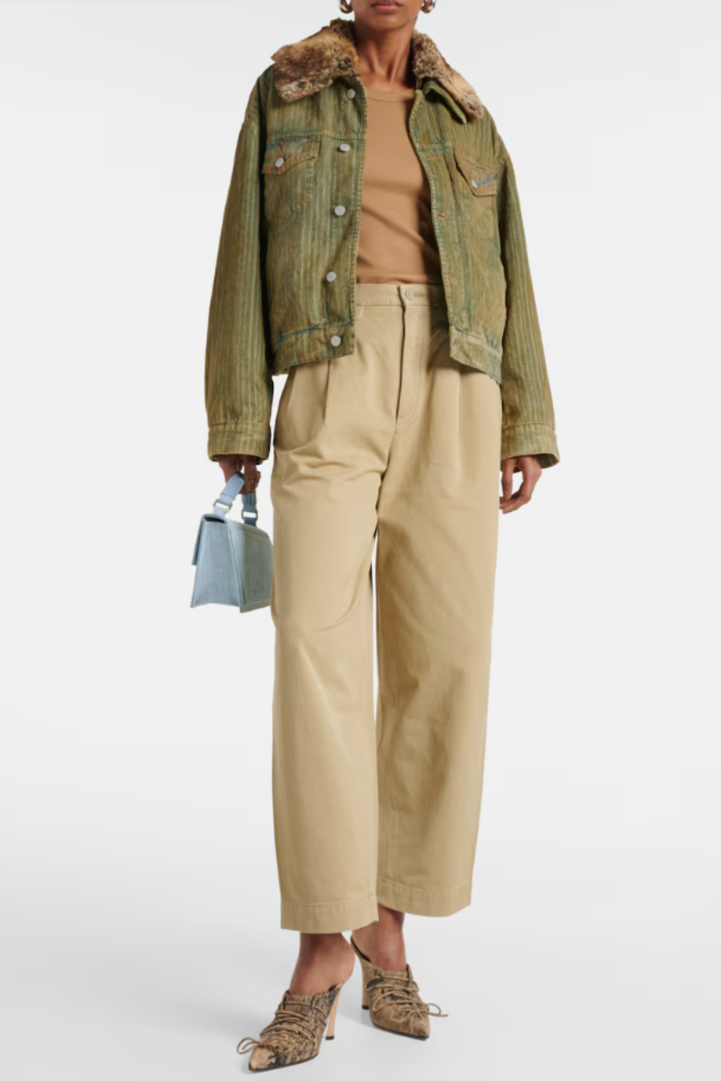 Becker wide-leg cotton twill chinos