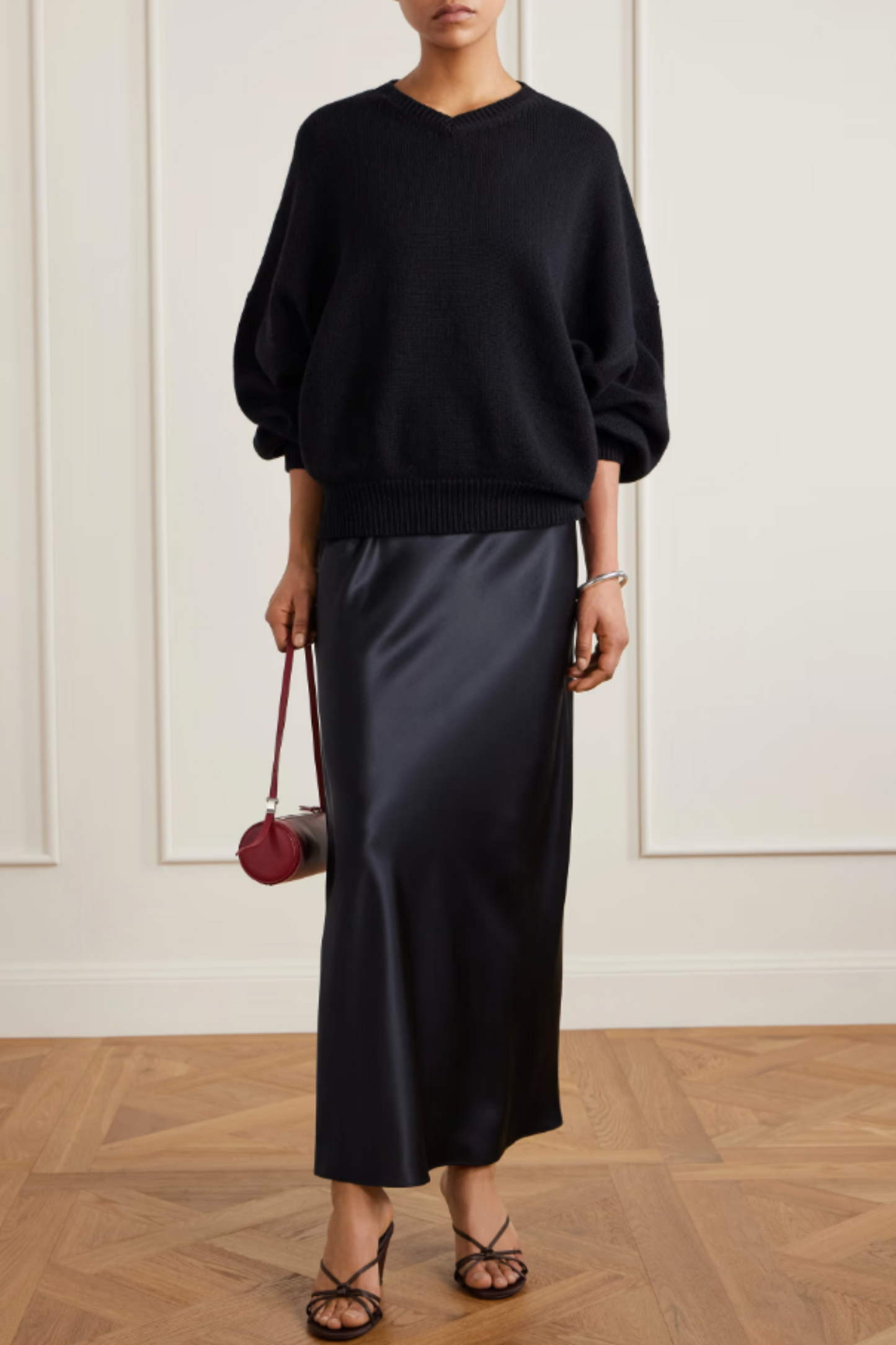 Isaak silk-satin maxi skirt