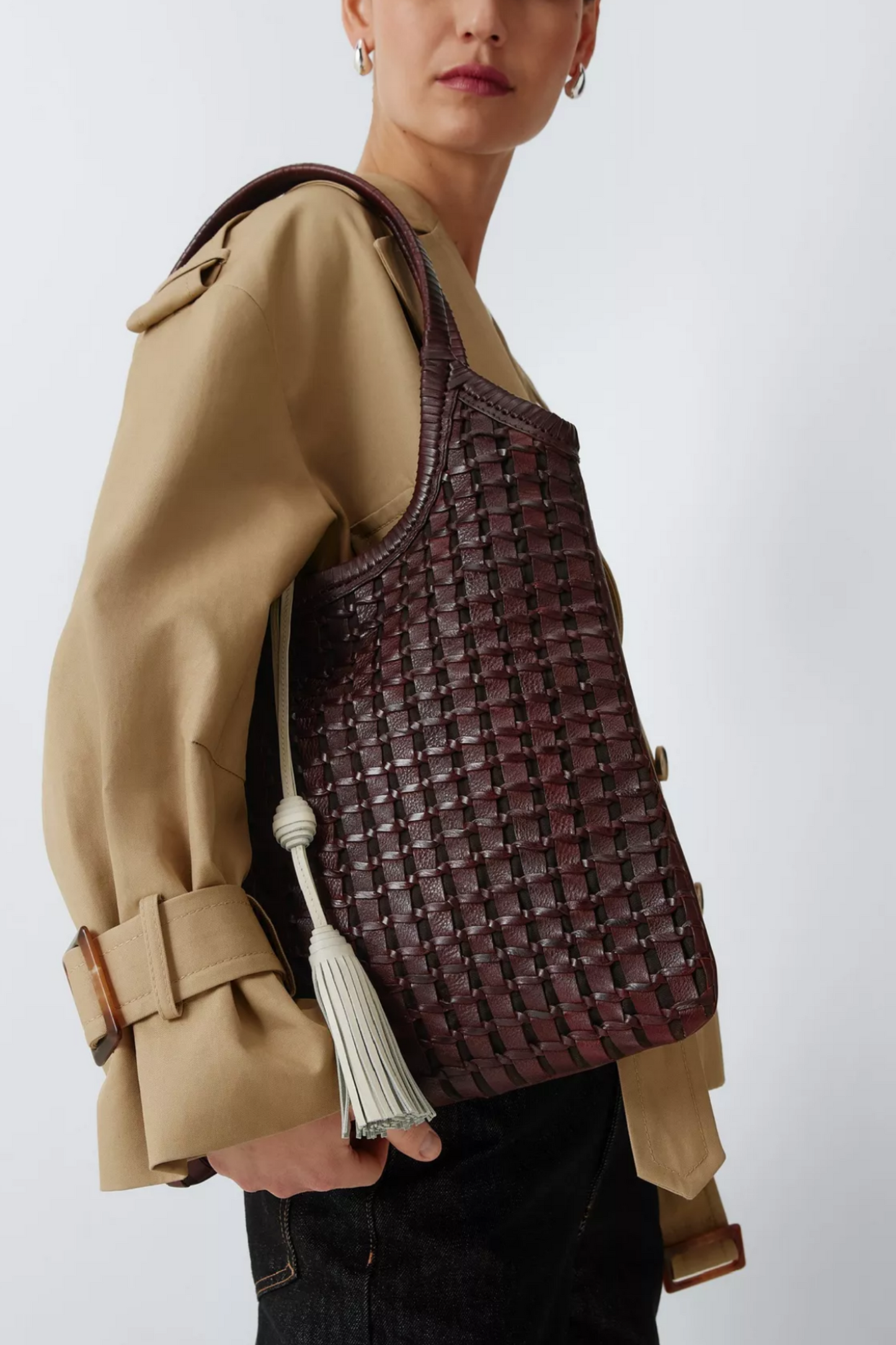 Woven Leather Shoulder Bag