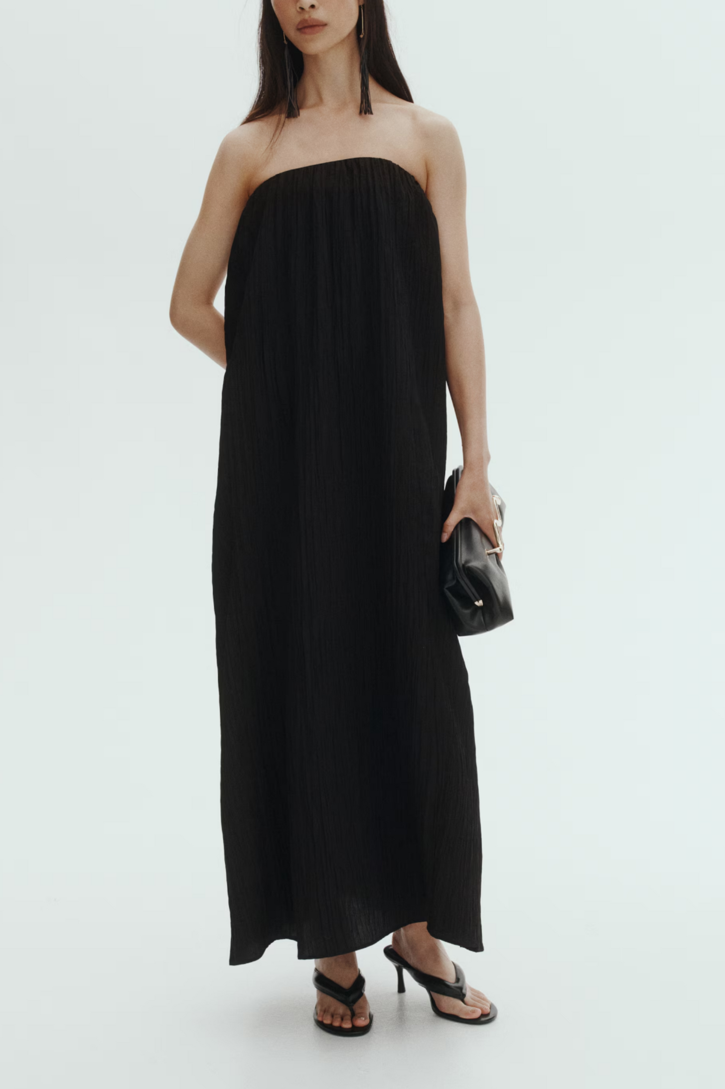 Crinkled Bandeau Dress