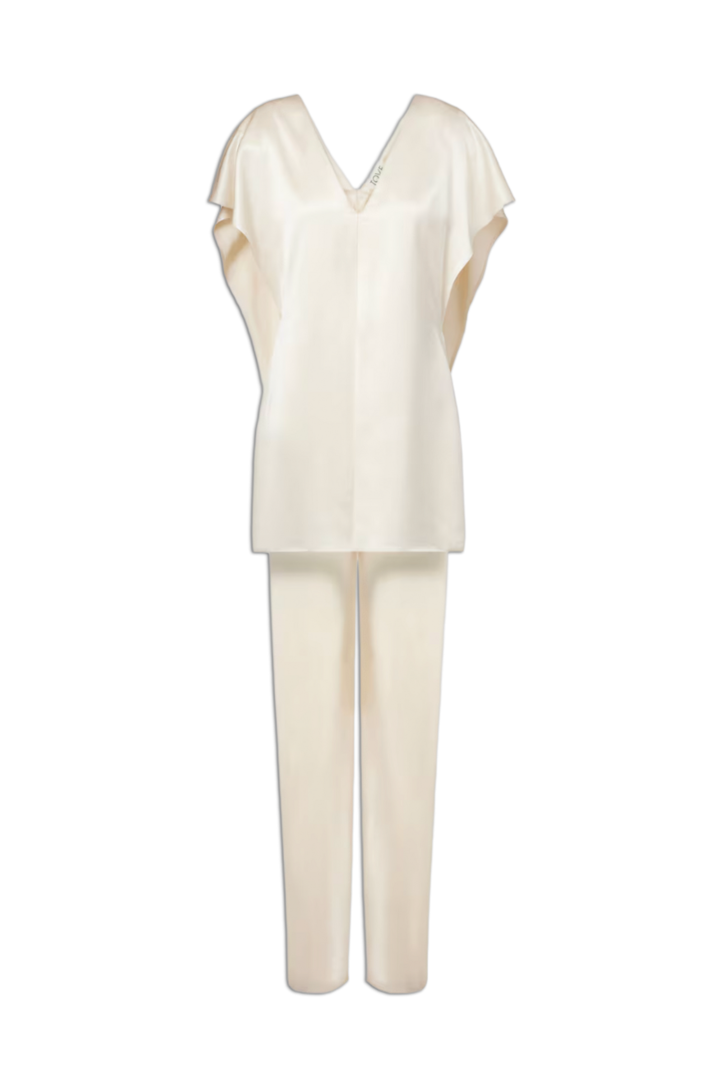 Sara Caped Satin Top And High-Rise Straight Pants
