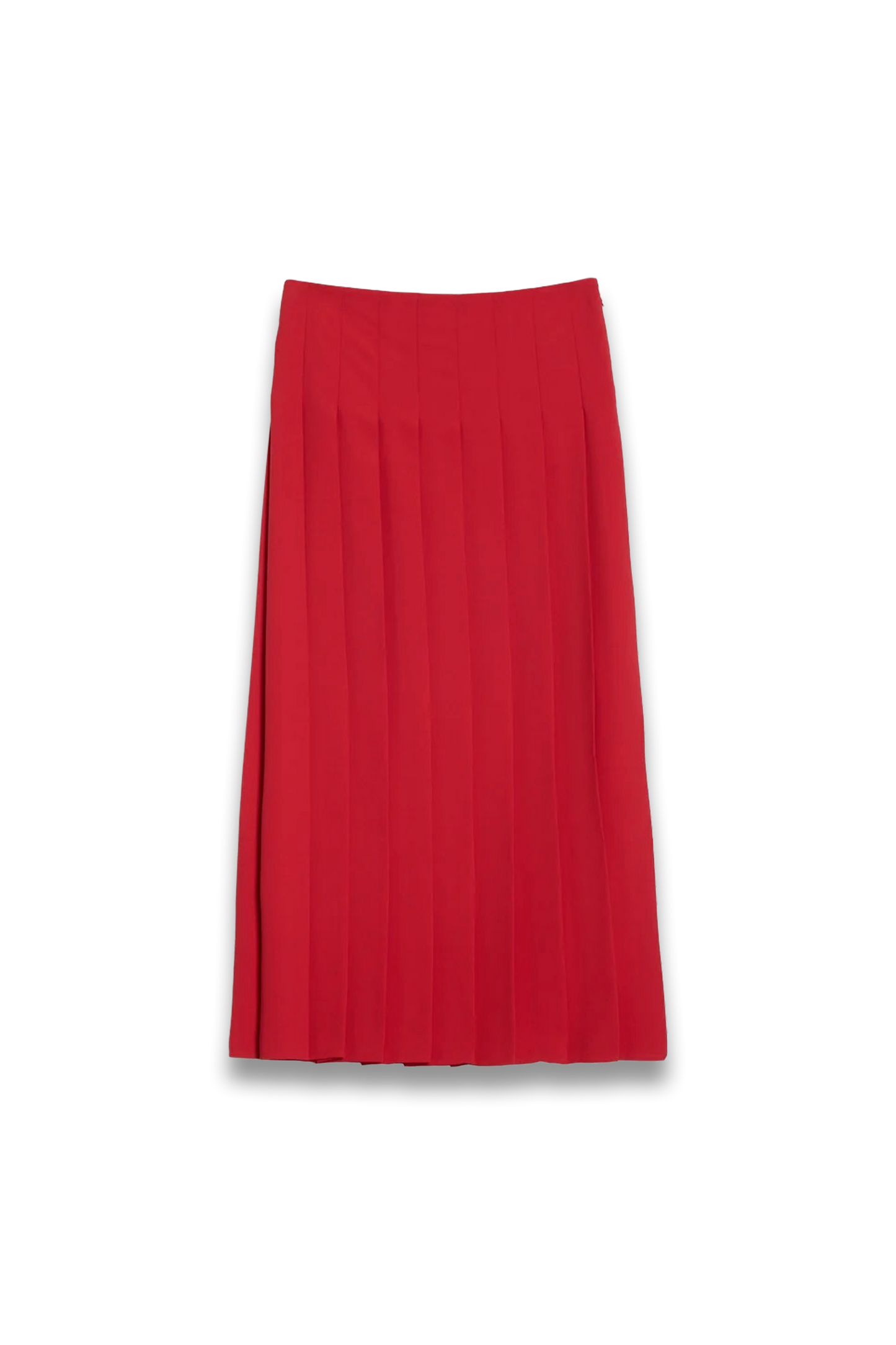 Red Pleated Skirt