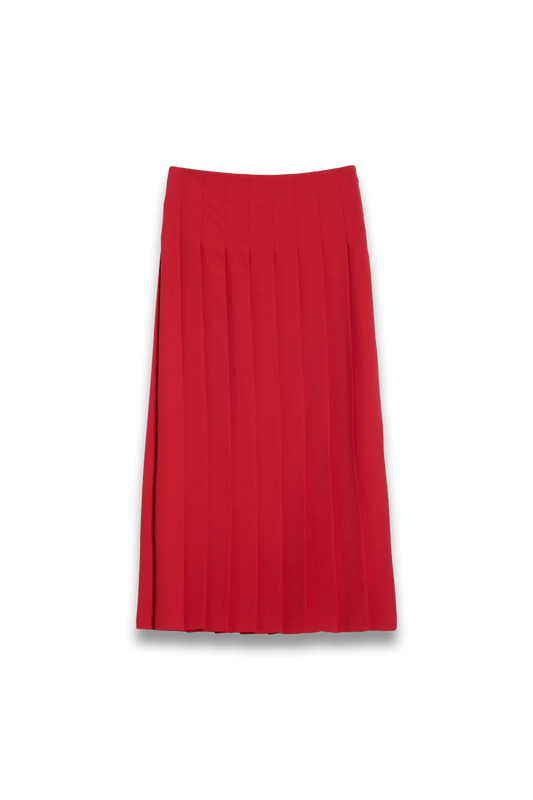 Red Pleated Skirt