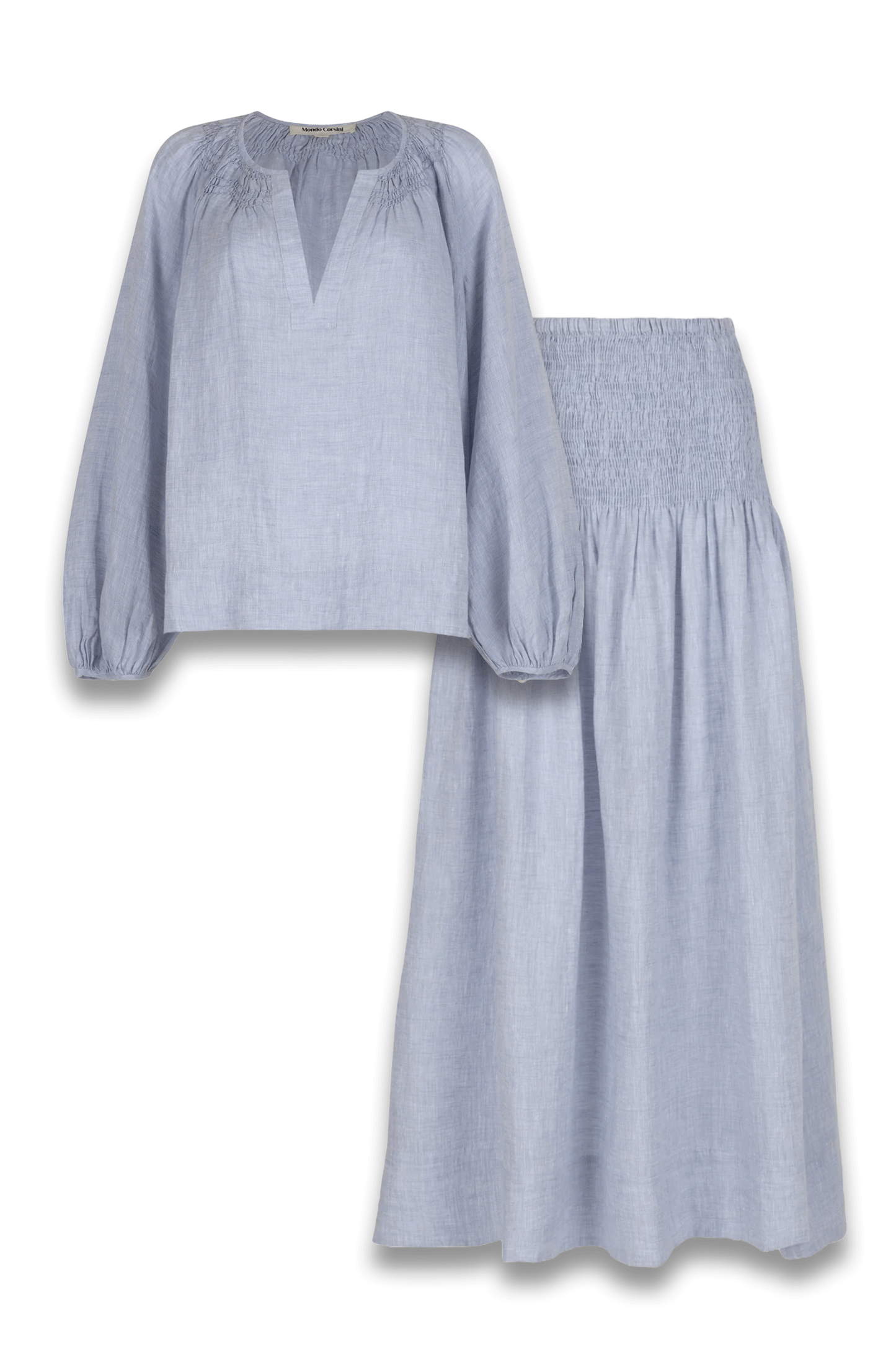 Elizabeth Sky Linen Blouse and Sula Skirt