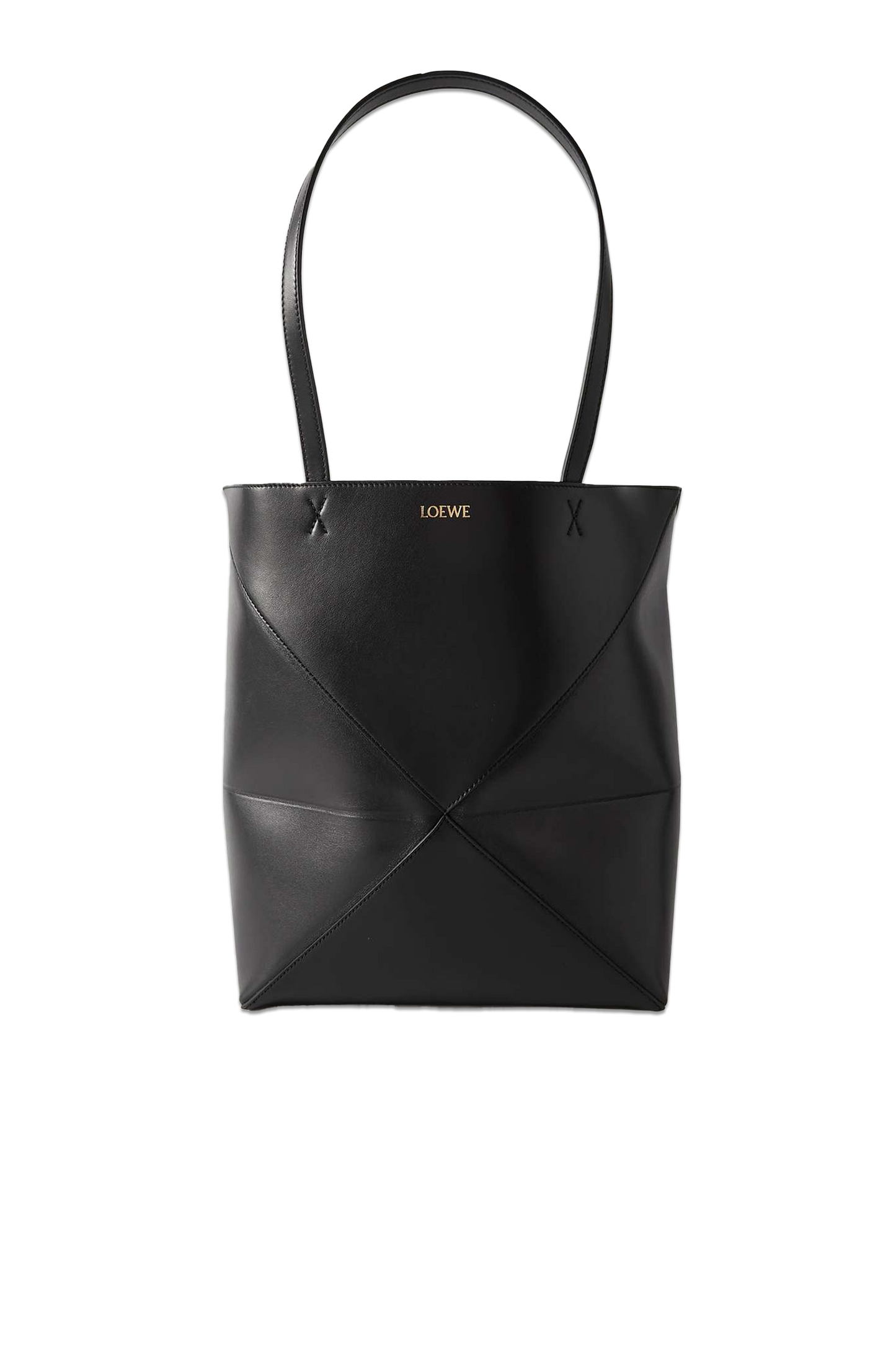 Puzzle Fold Convertible Medium Leather Tote