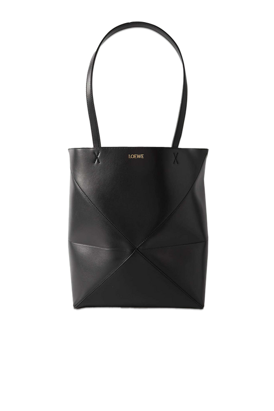 Puzzle Fold Convertible Medium Leather Tote