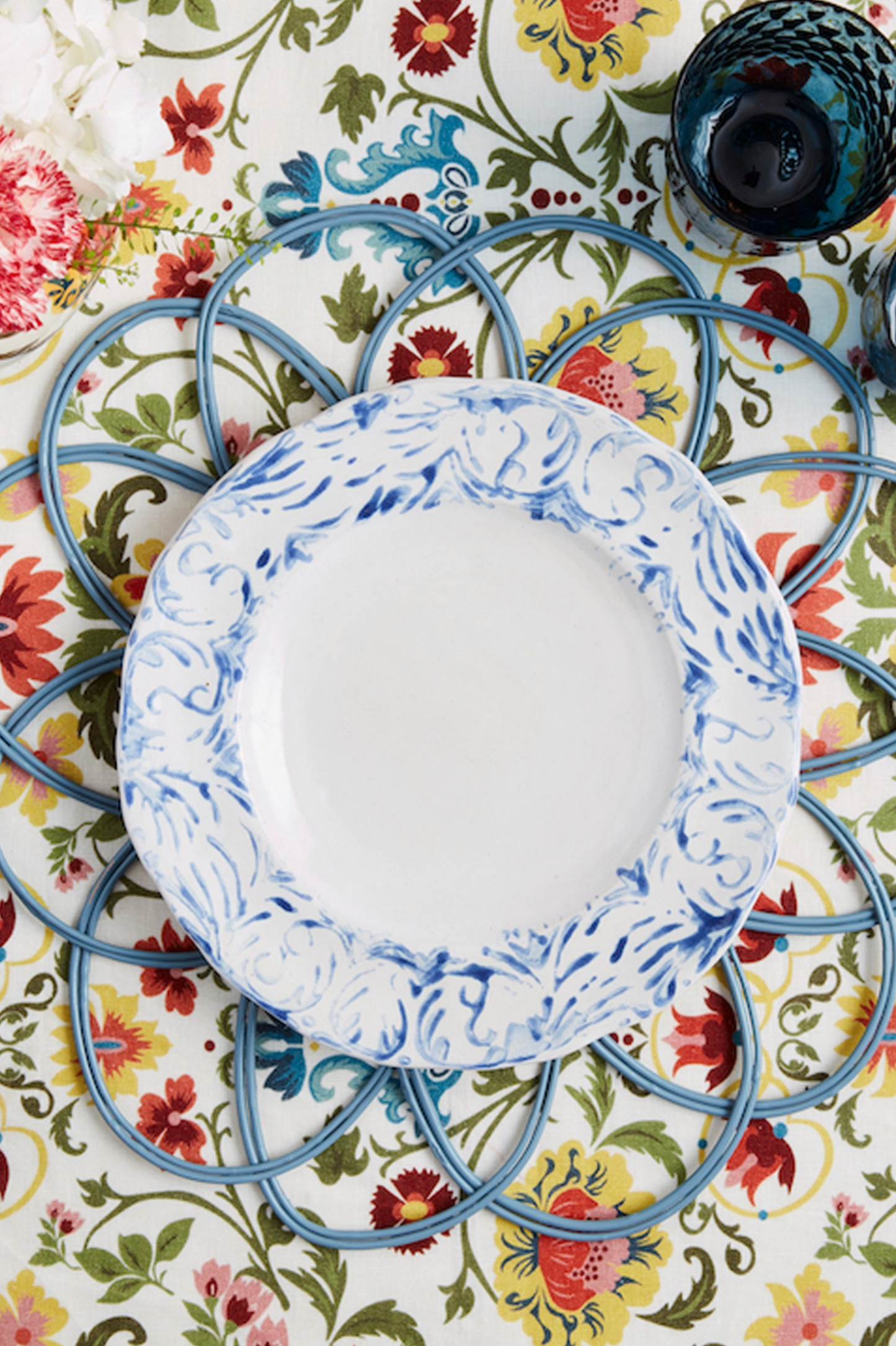 Wicker Placemat, Light Blue