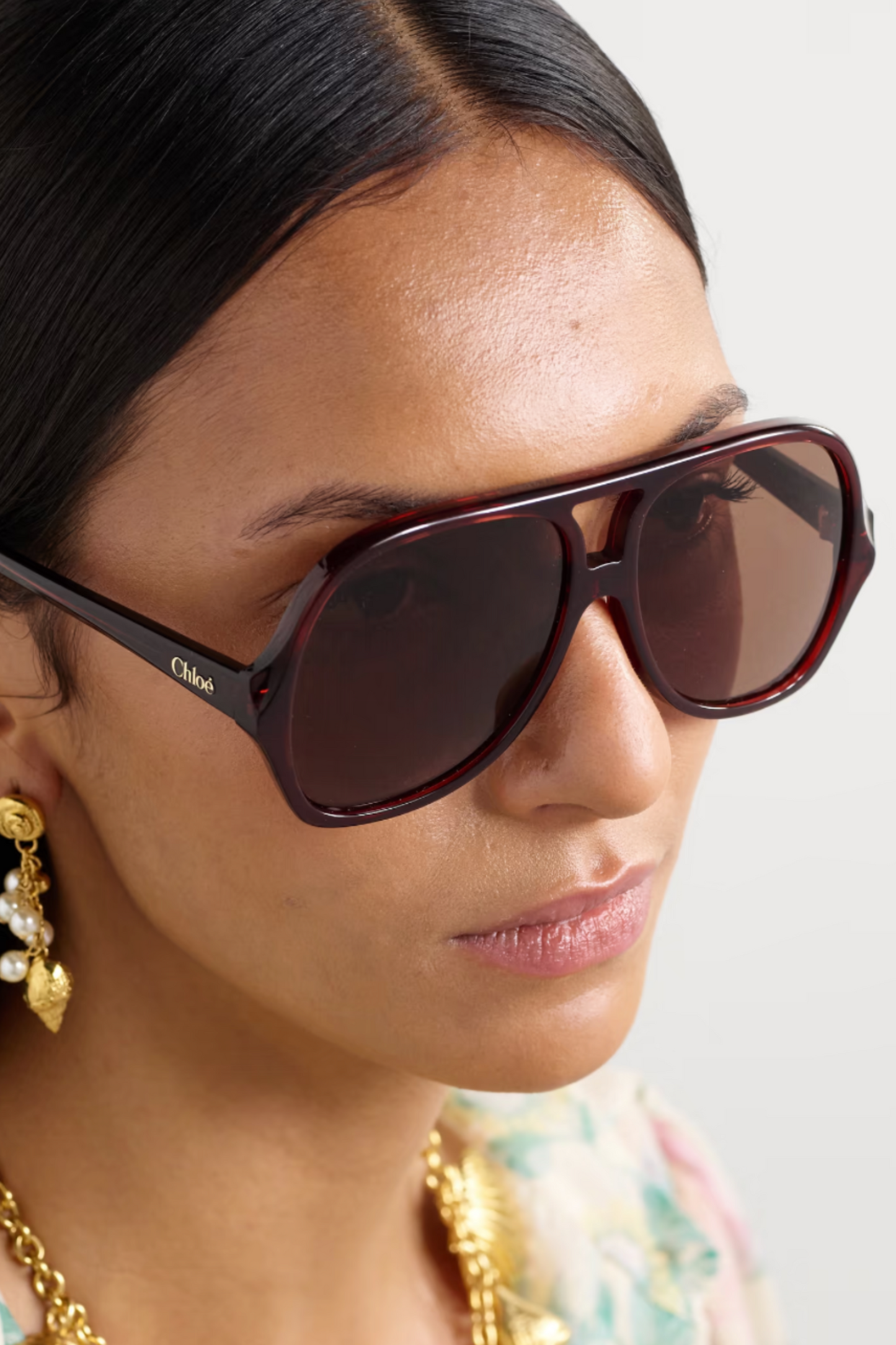 Salomé aviator-style acetate sunglasses