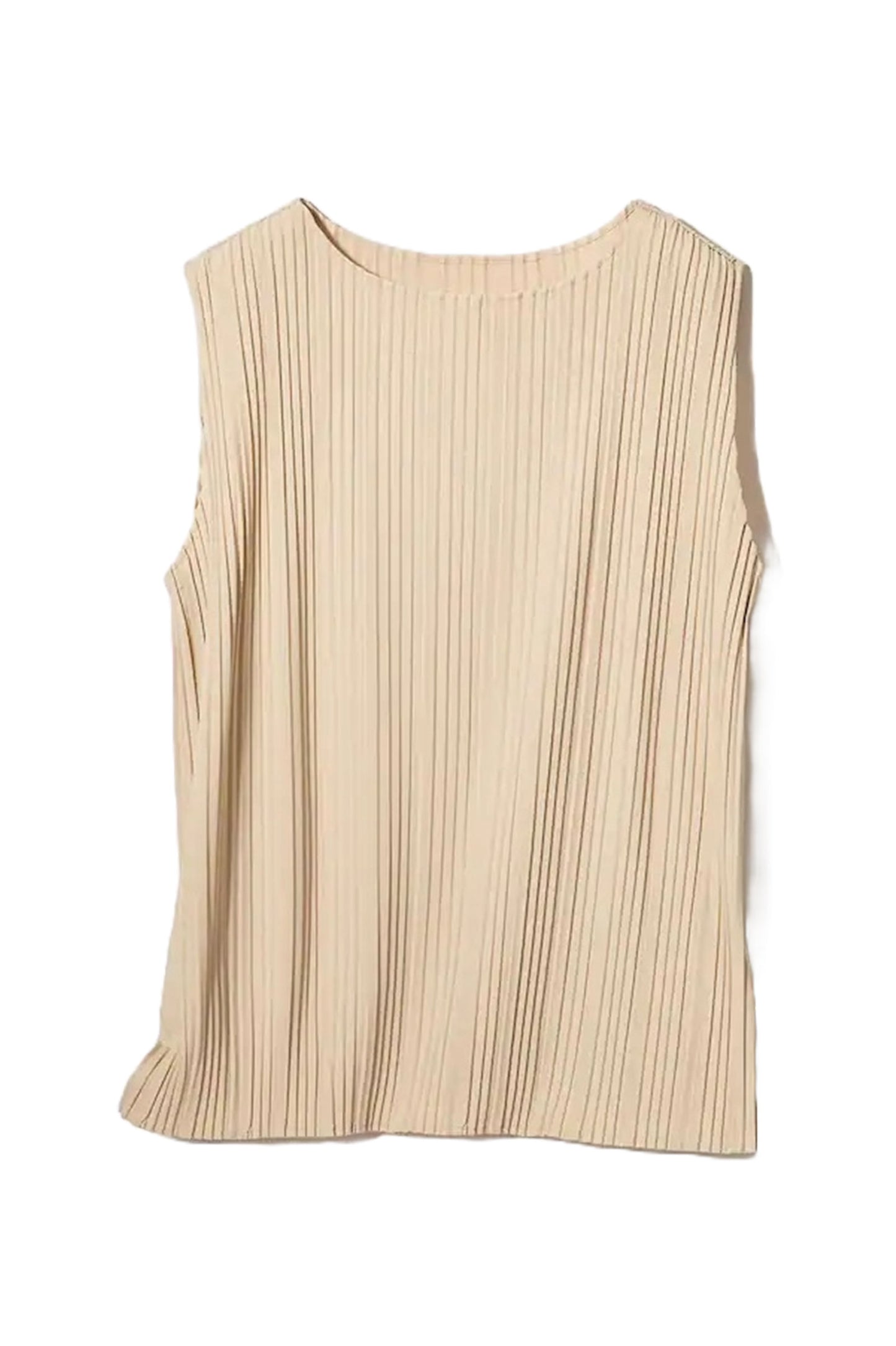 Pleated Sleeveless T-shirt