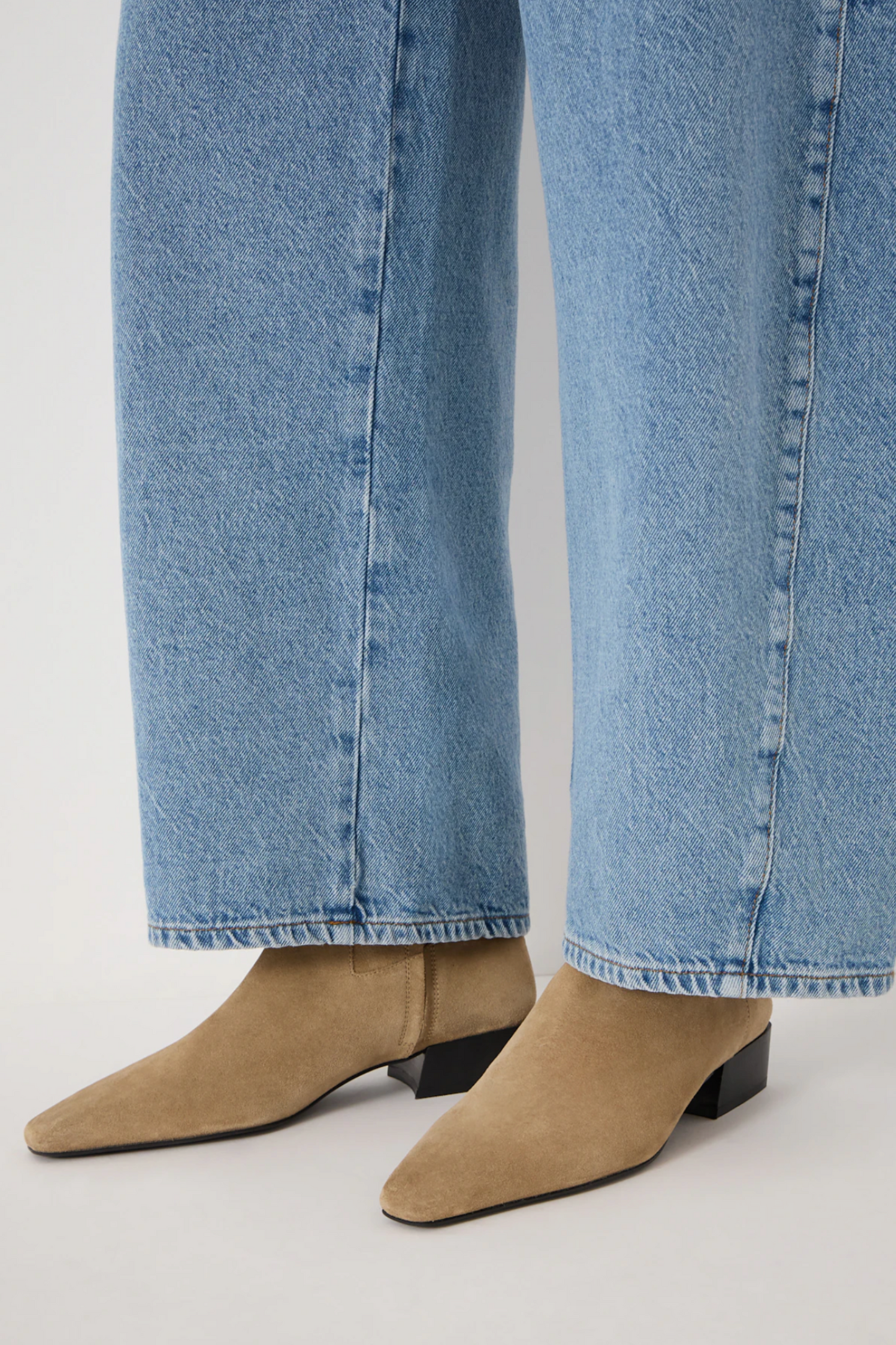 Suede Square-Toe Boots