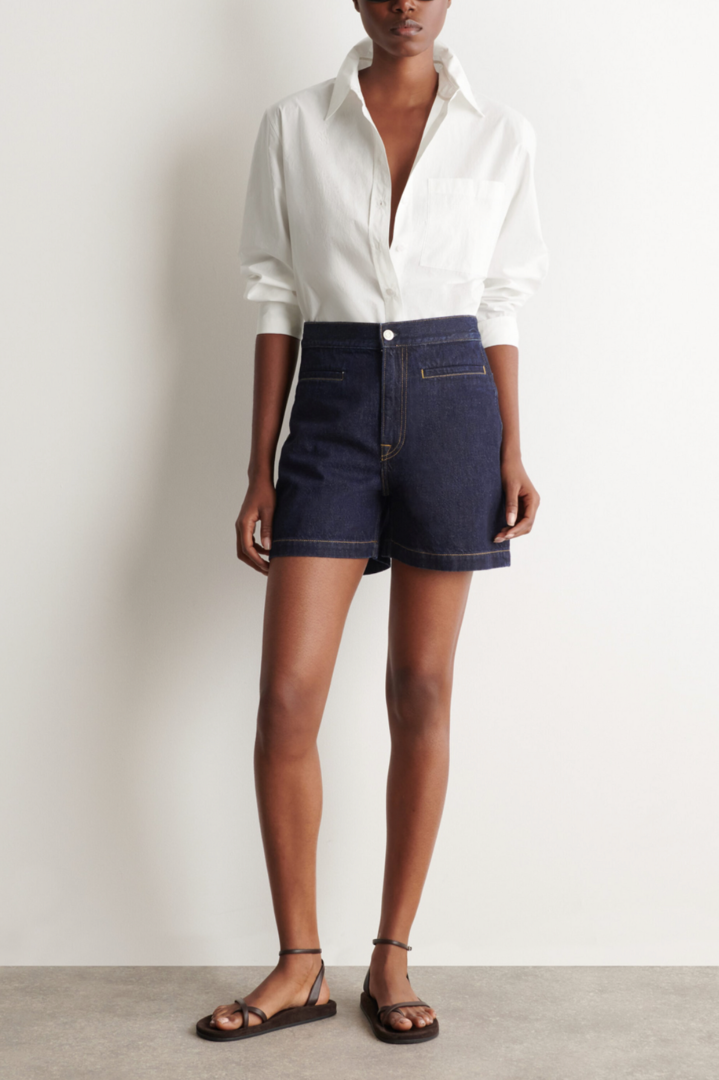 Pocket-Detail Denim Shorts