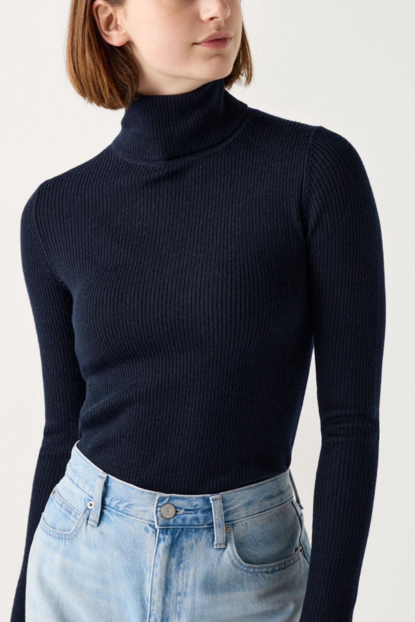 Merino Ribbed Turtleneck Jumper