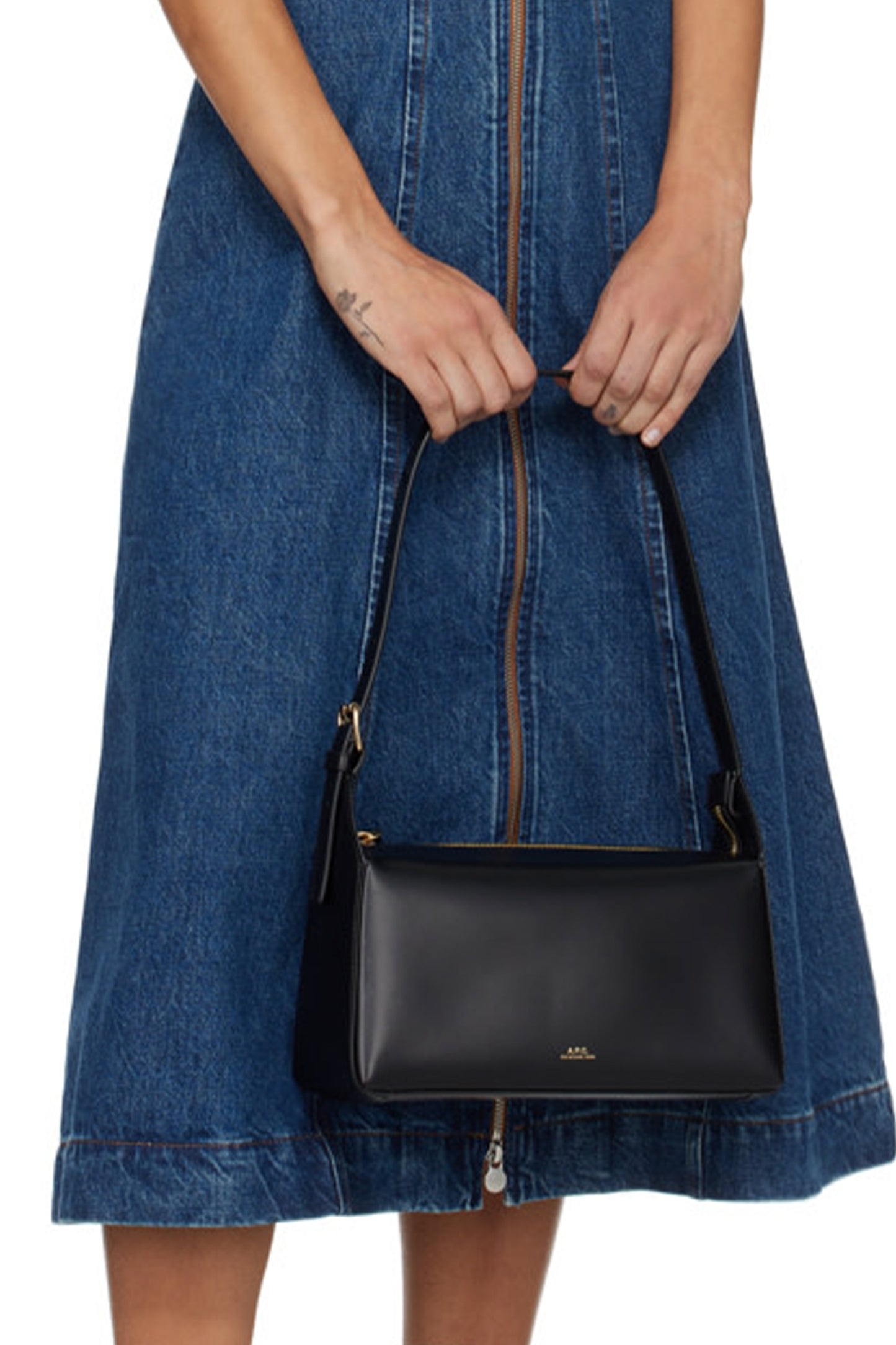Black Virginie Baguette Bag