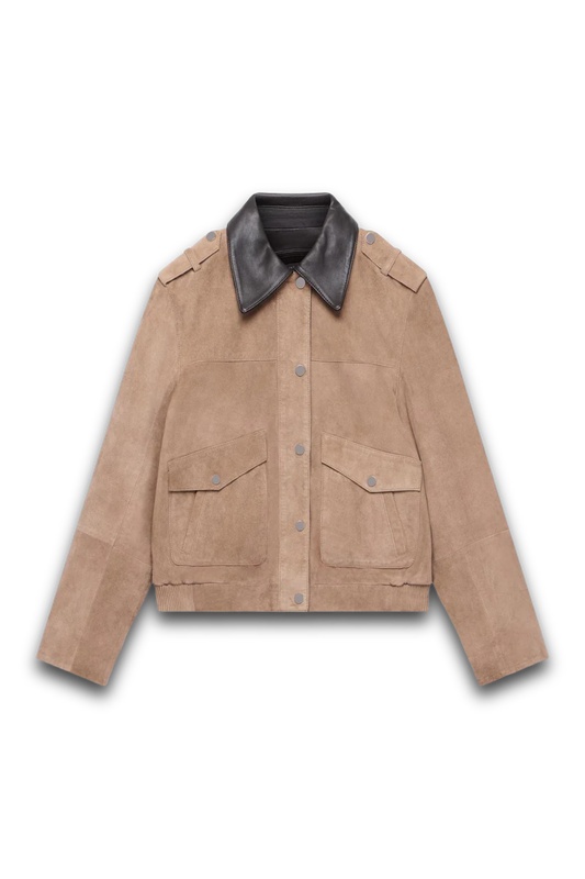Neutral Suede Barn Jacket