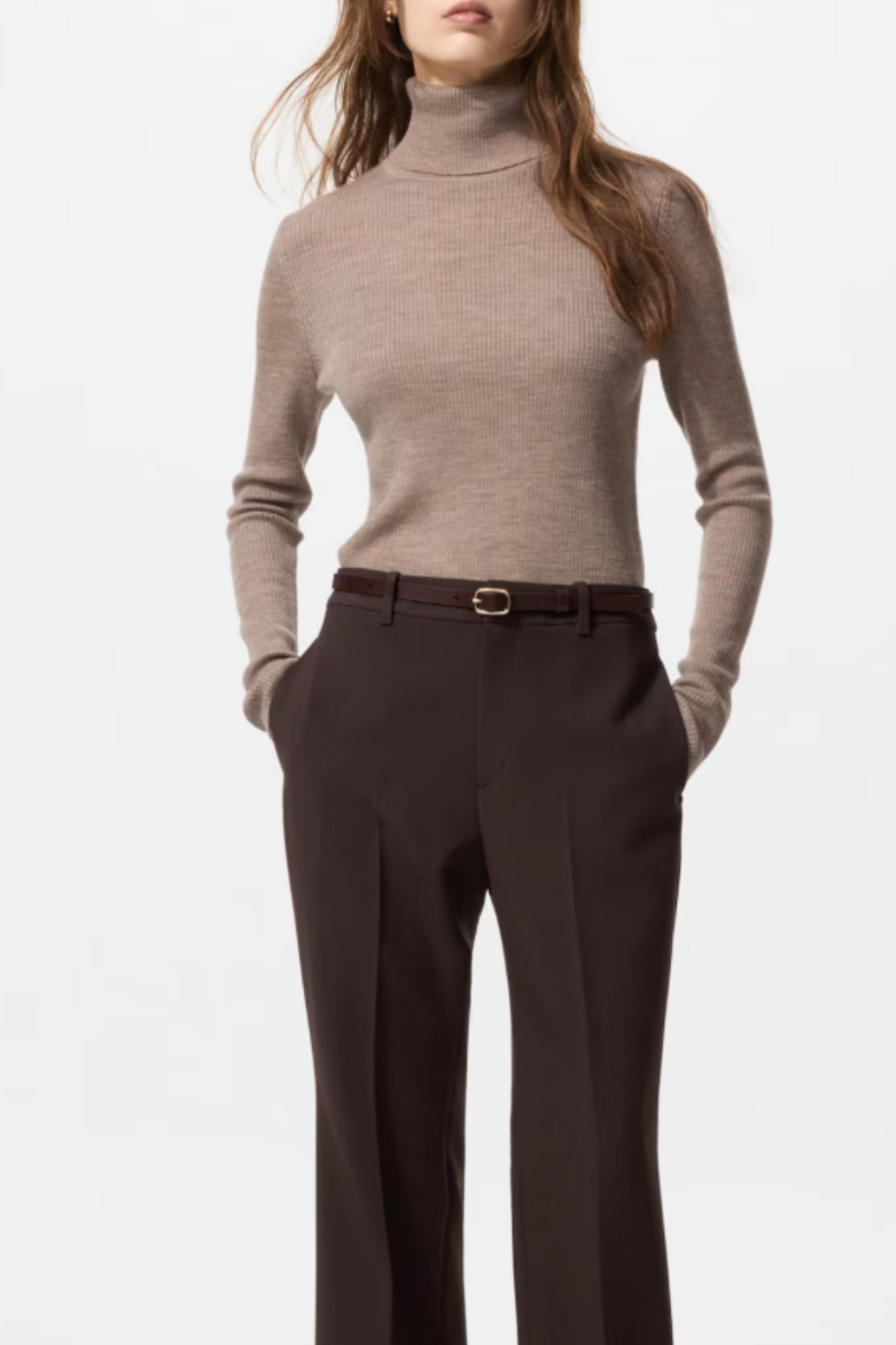 100% Merino Ribbed Turtleneck Jumper