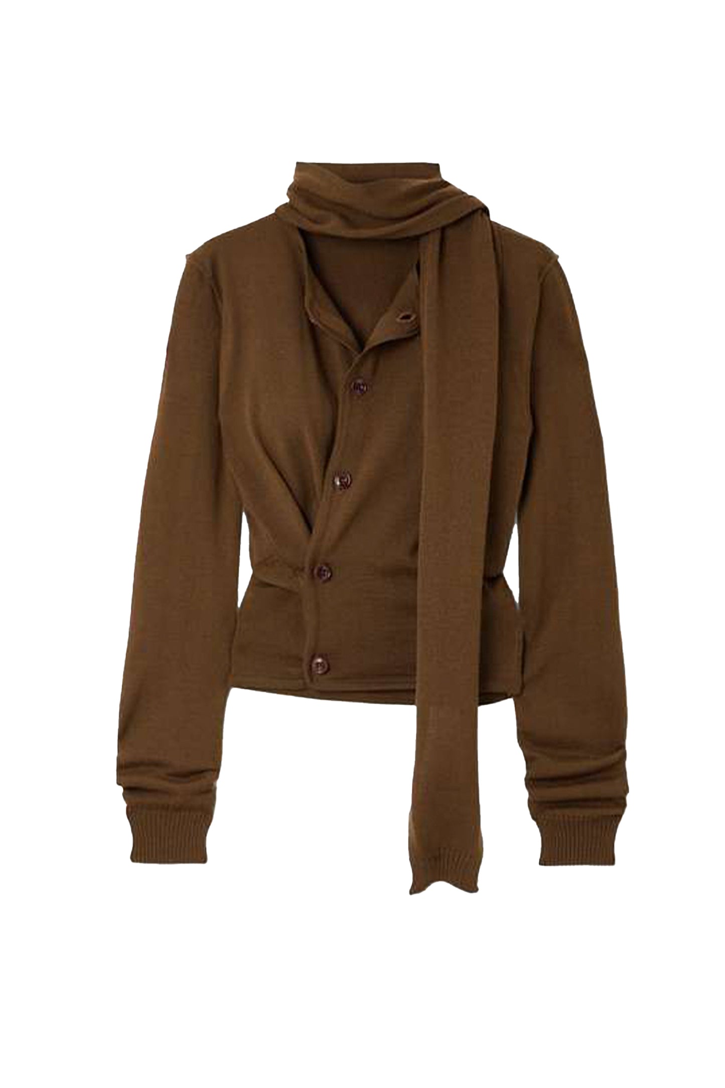 Asymmetric Wool-blend Cardigan