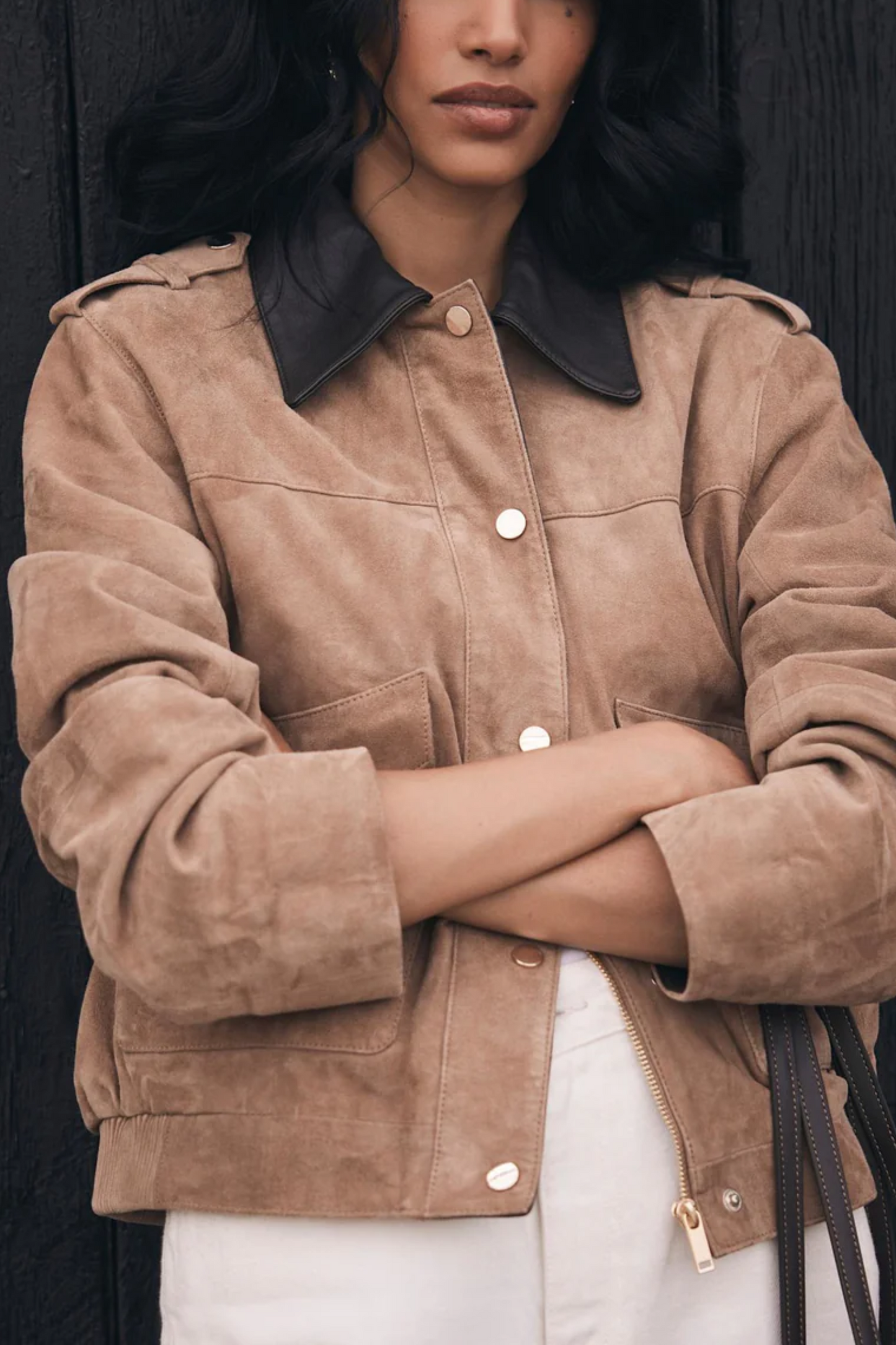Neutral Suede Barn Jacket
