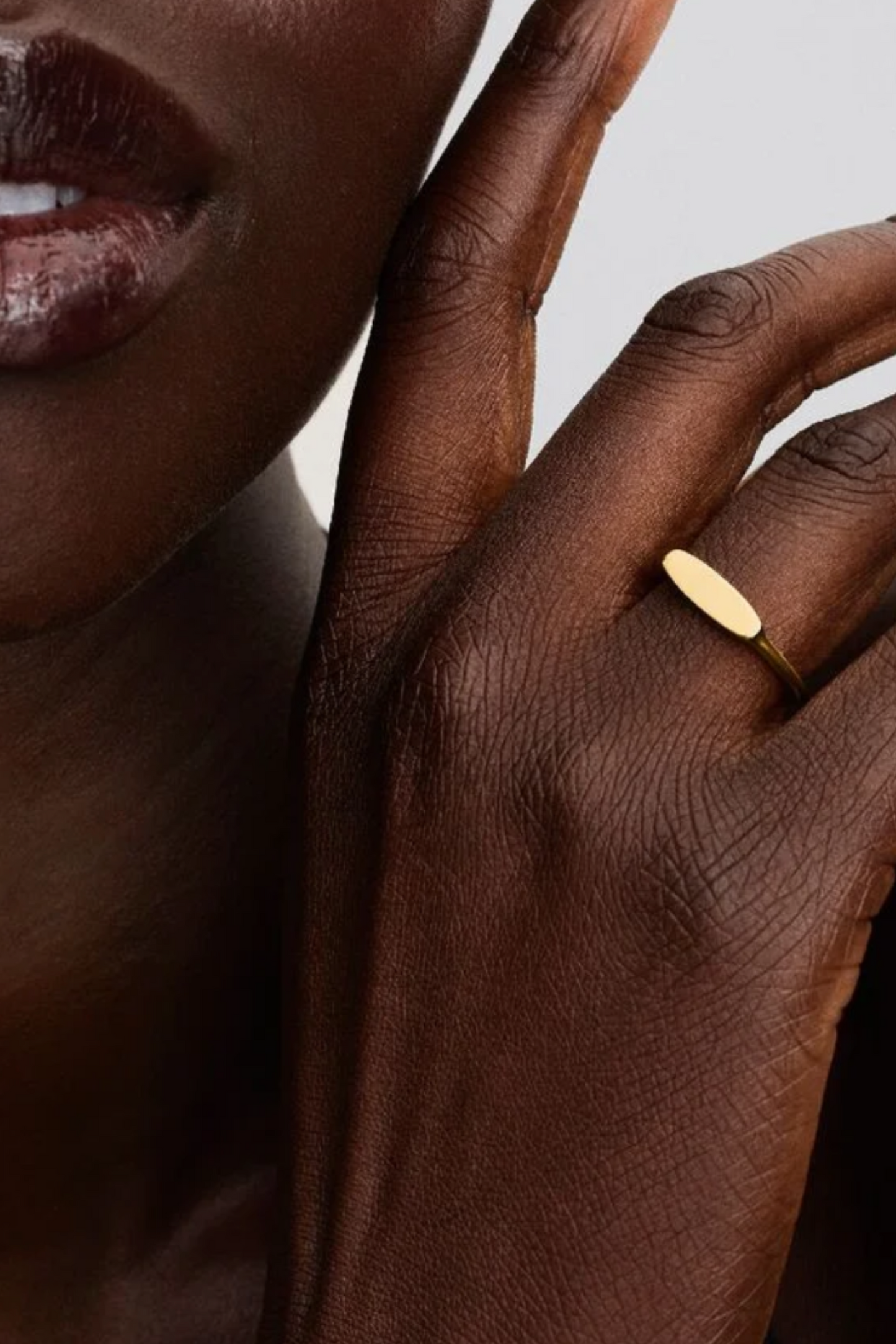 Engravable Bar Ring 14k gold plating