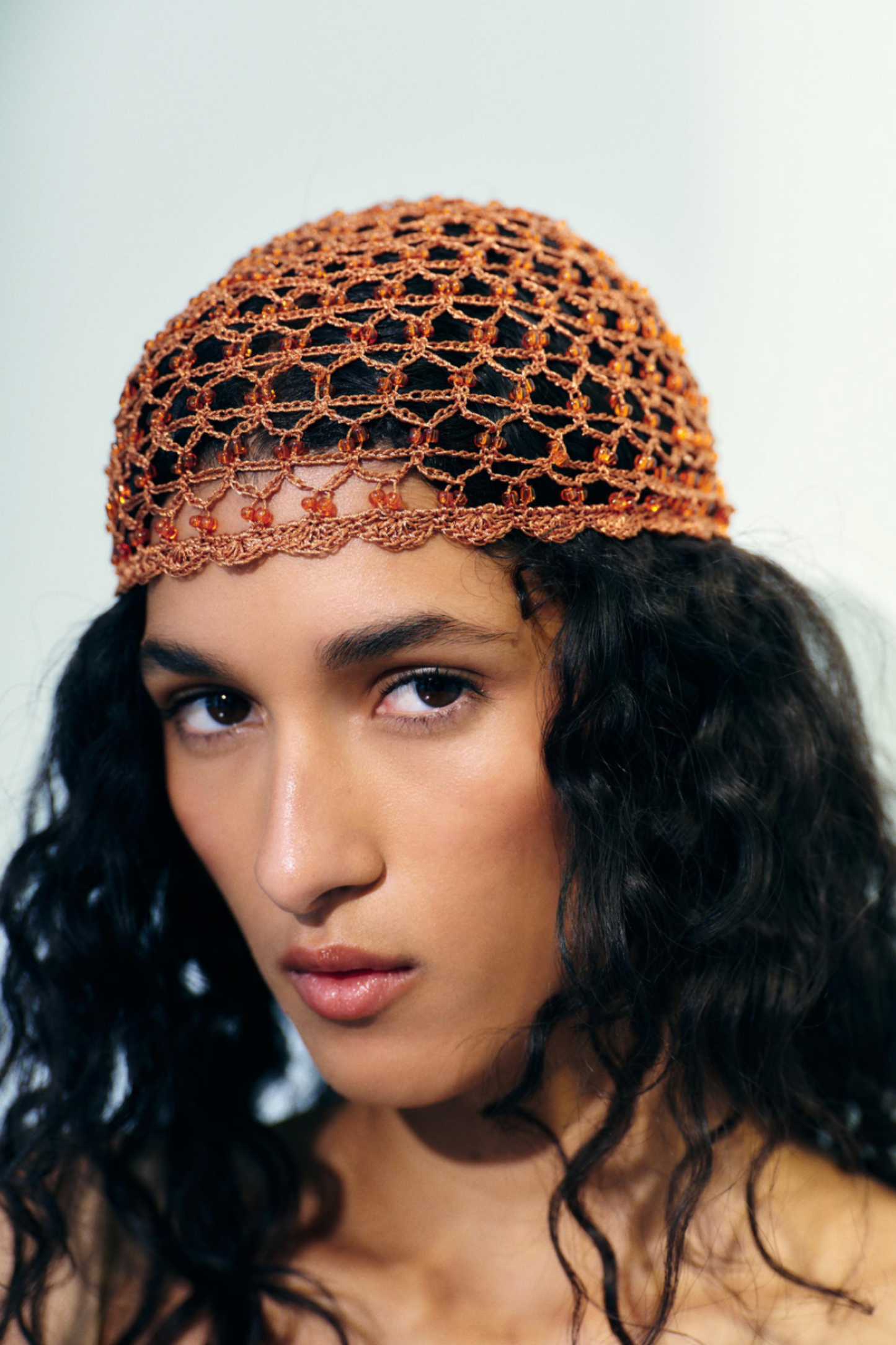 Crochet Beaded Skullcap